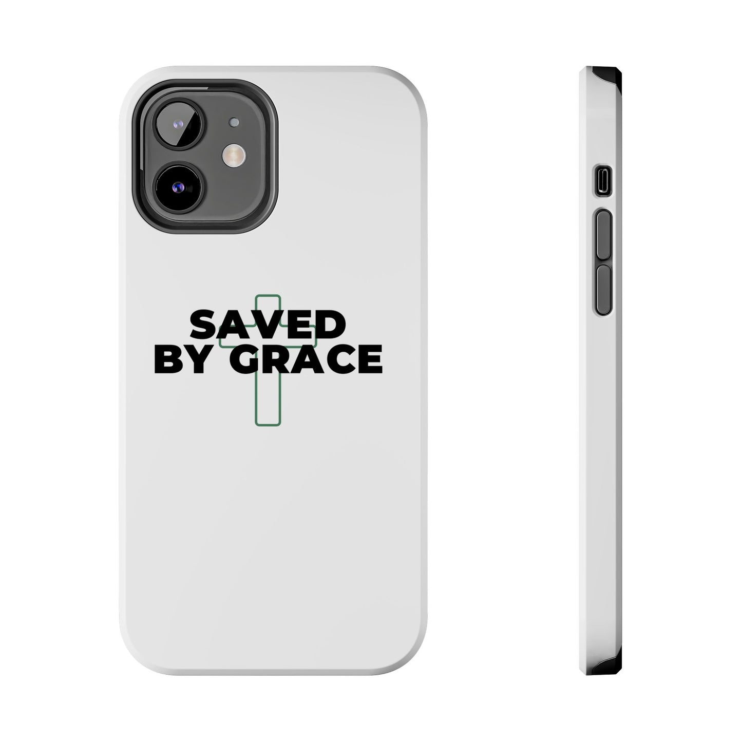 Saved By Grace Tough Phone Case — Christian Cross Protective Phone Cover