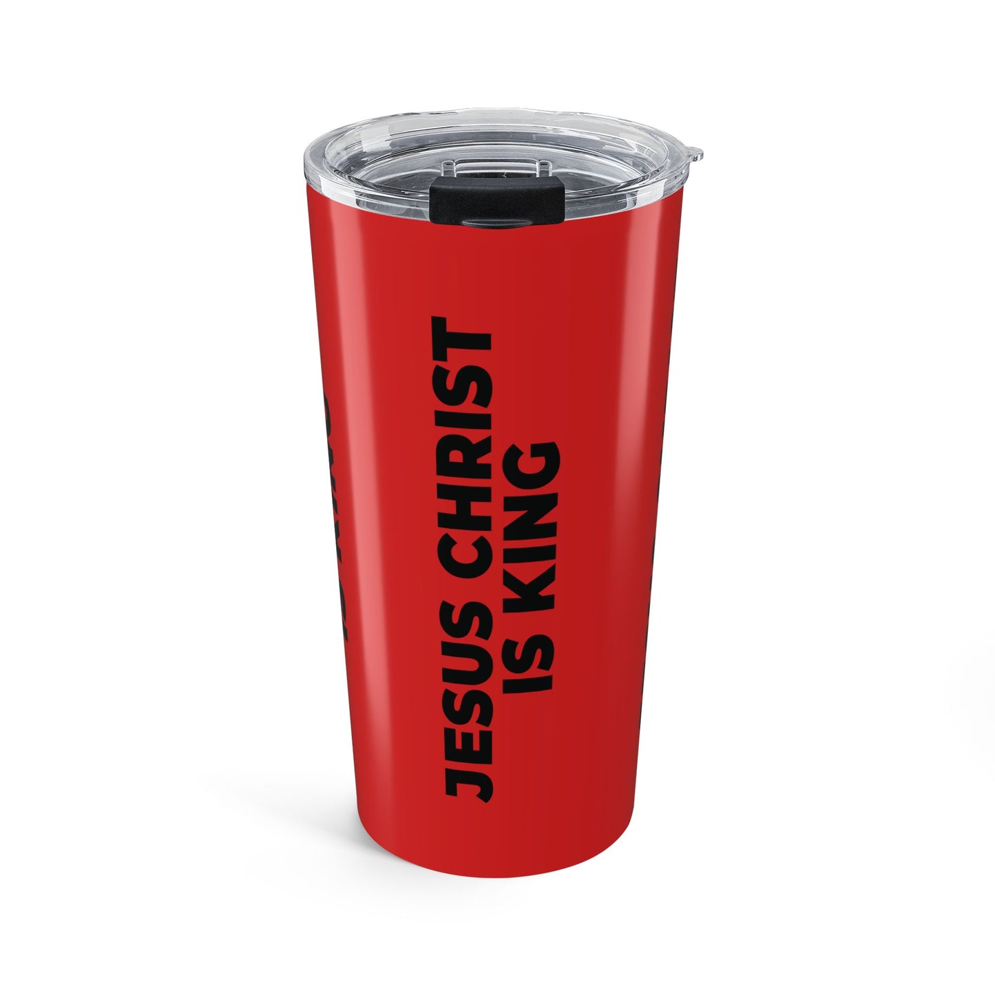 Tumbler — "Jesus Christ Is King" Red 20oz Insulated Travel Cup