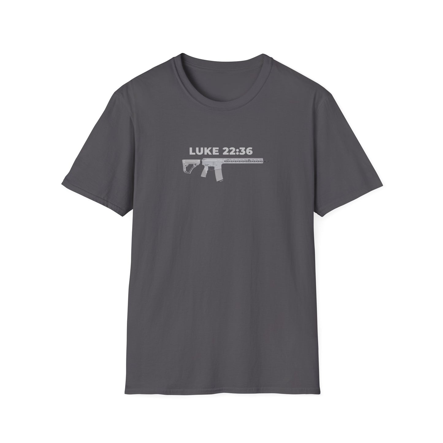Sell your cloak and buy a sword — "Luke 22:36" Rifle Graphic Christian Faith Tee