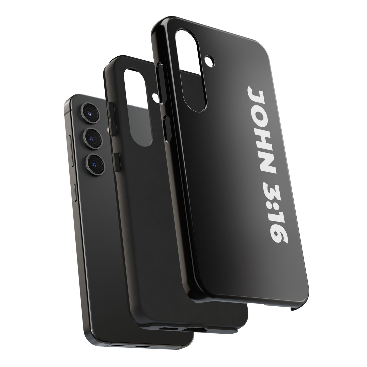 John 3:16 Tough Phone Case — Black Christian Scripture Phone Cover