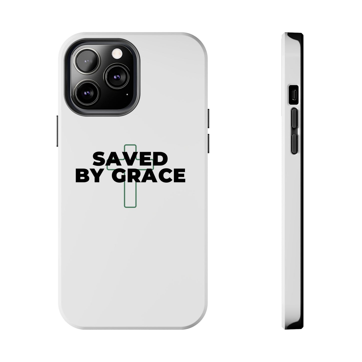 Saved By Grace Tough Phone Case — Christian Cross Protective Phone Cover
