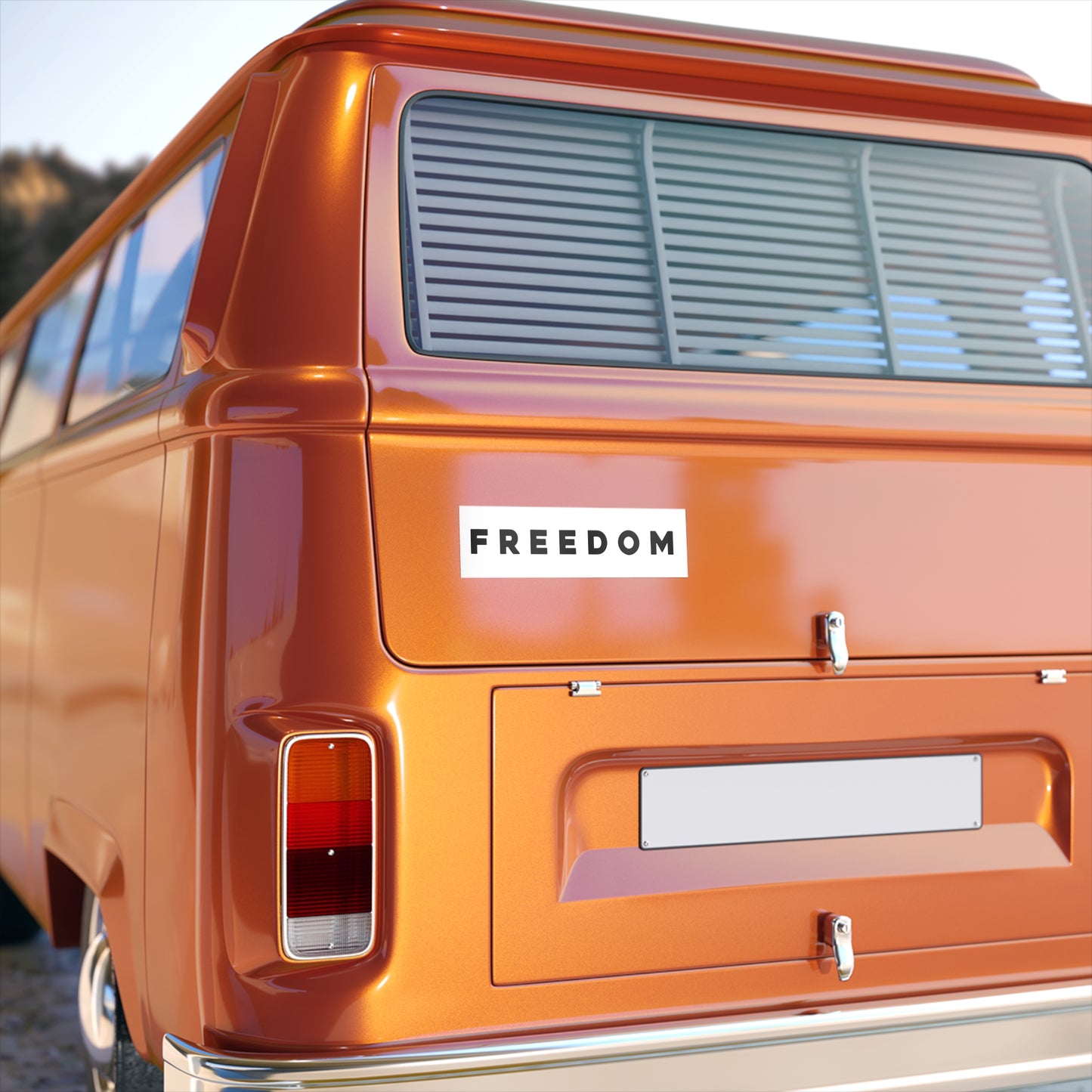 Freedom Bumper Sticker — Bold Black Text Car Decal
