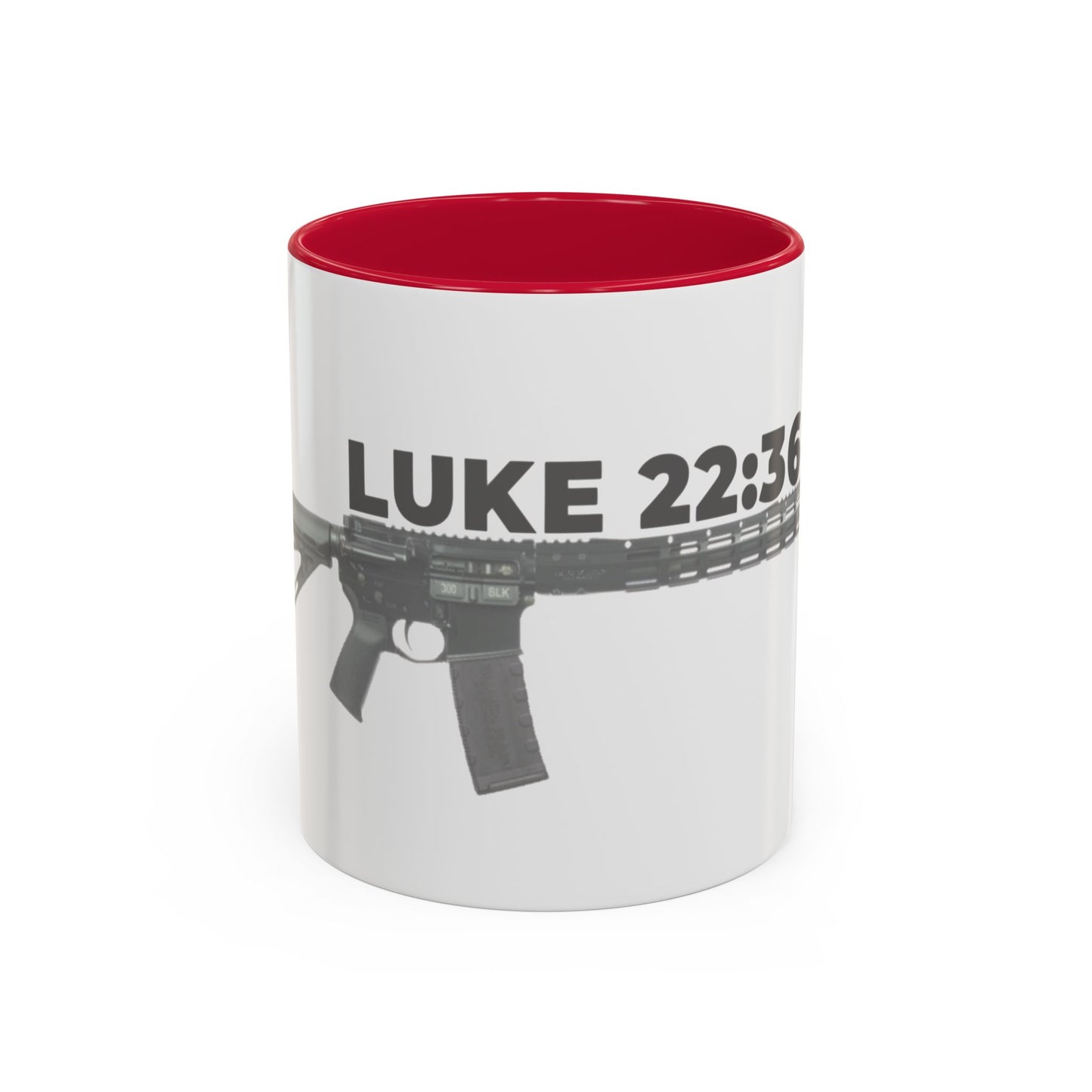 Luke 22:36 Rifle Mug – Christian Scripture Coffee Cup (11oz/15oz)