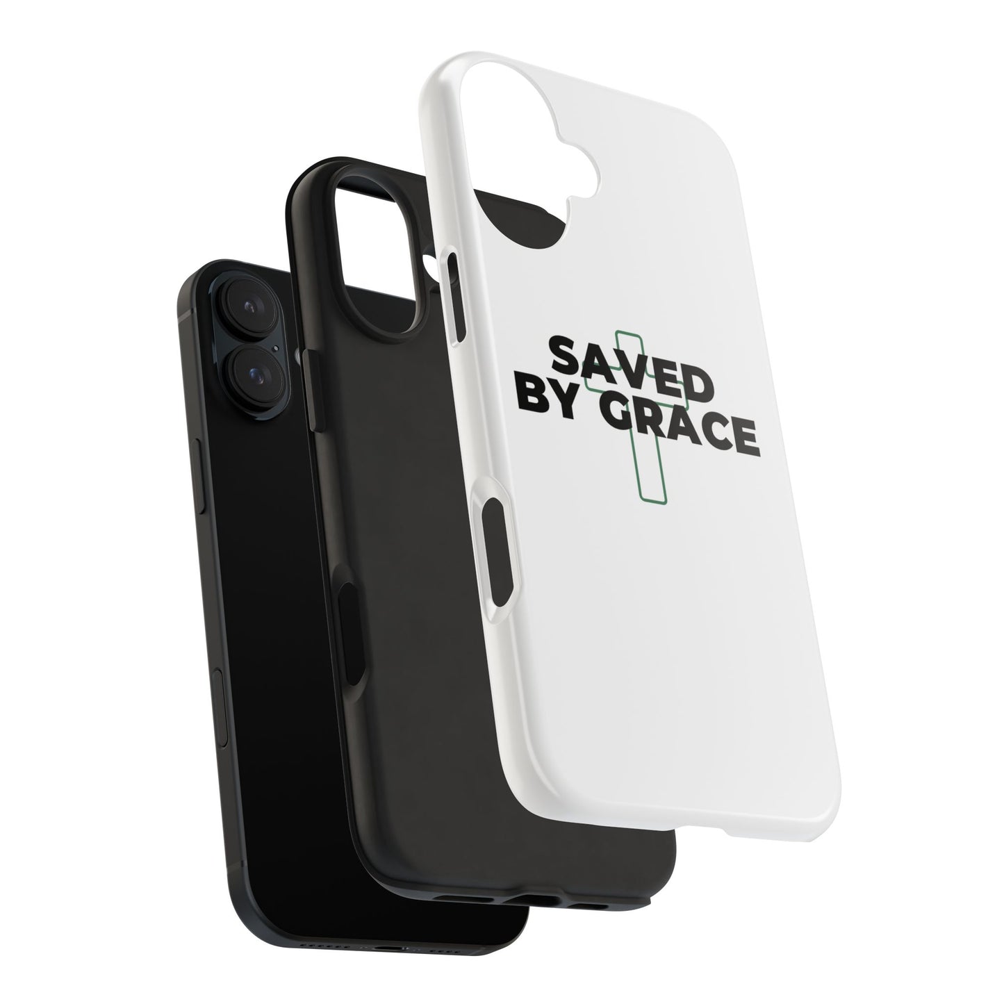 Saved By Grace Tough Phone Case — Christian Cross Protective Phone Cover