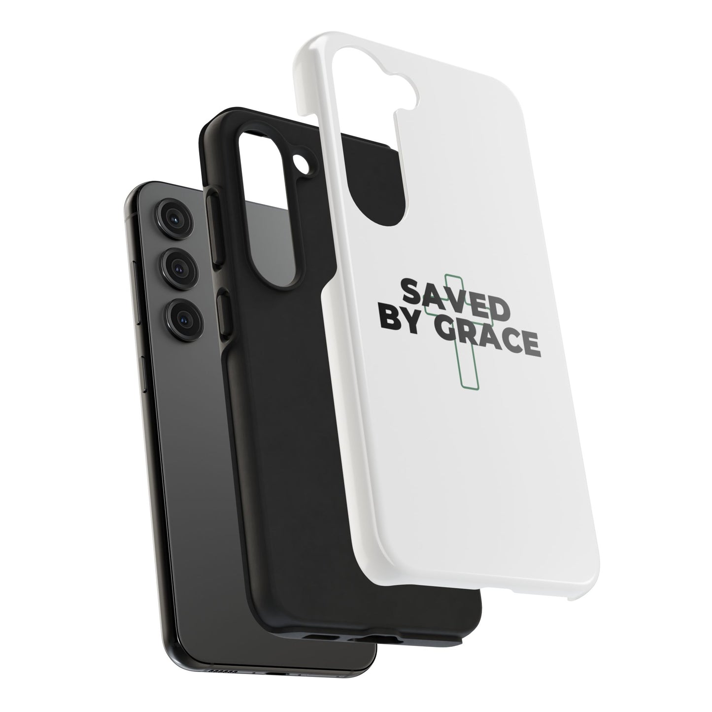 Saved By Grace Tough Phone Case — Christian Cross Protective Phone Cover
