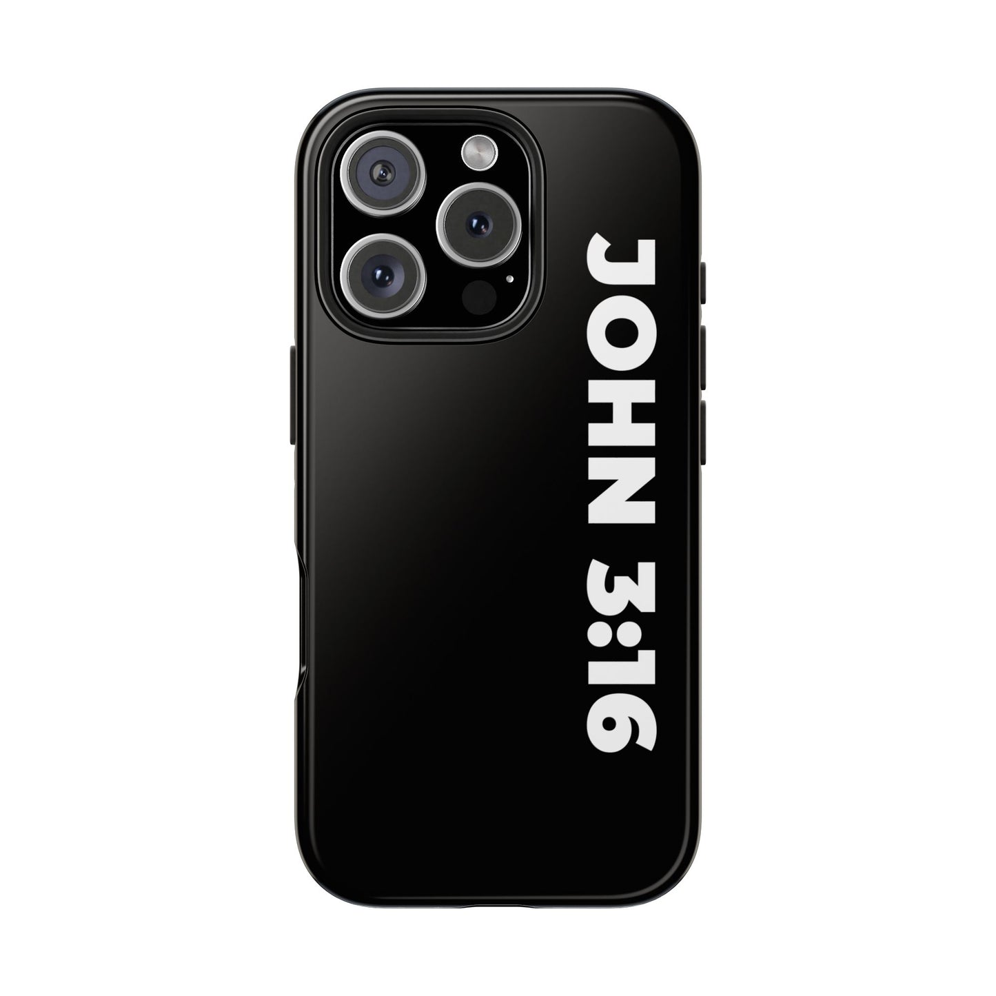 John 3:16 Tough Phone Case — Black Christian Scripture Phone Cover