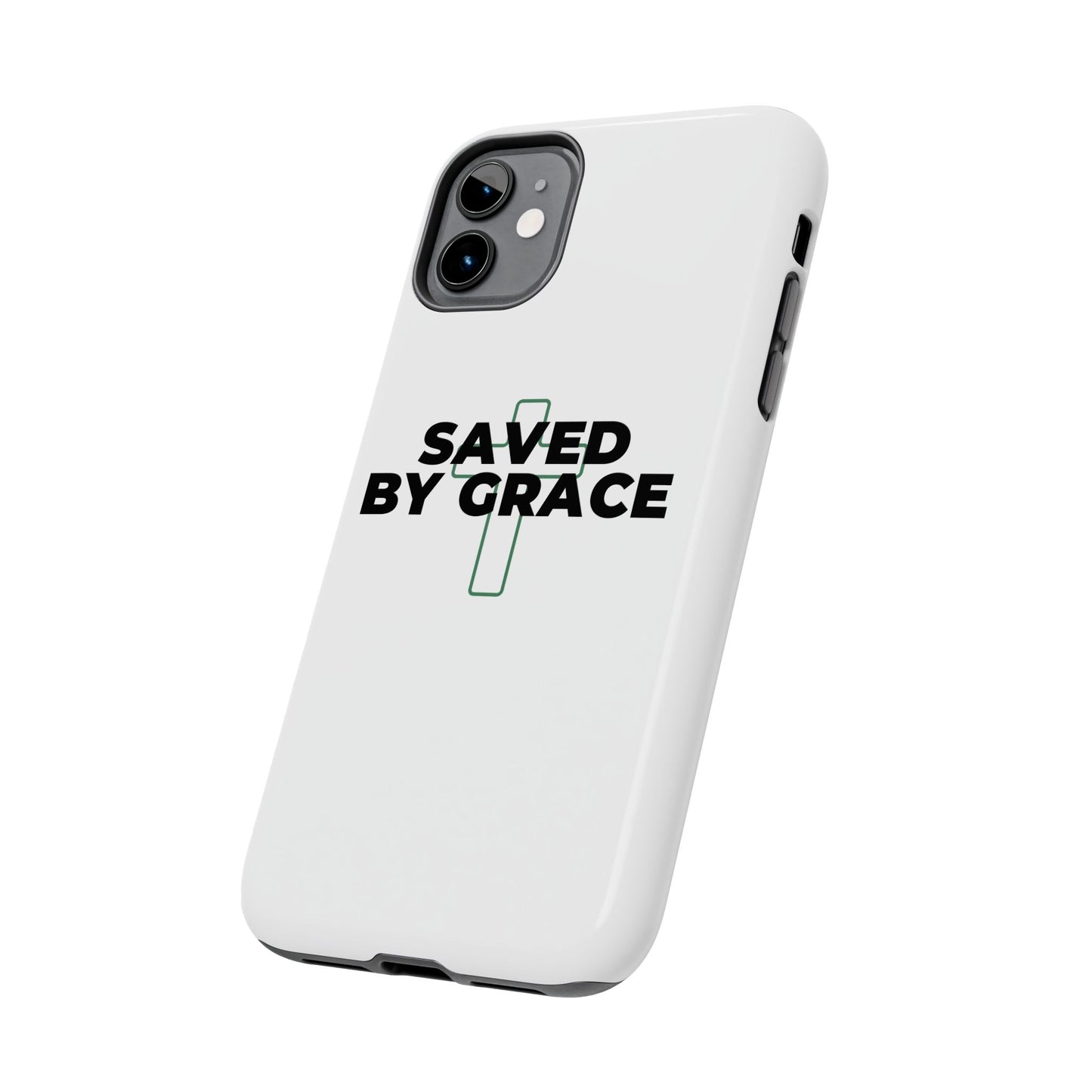 Saved By Grace Tough Phone Case — Christian Cross Protective Phone Cover