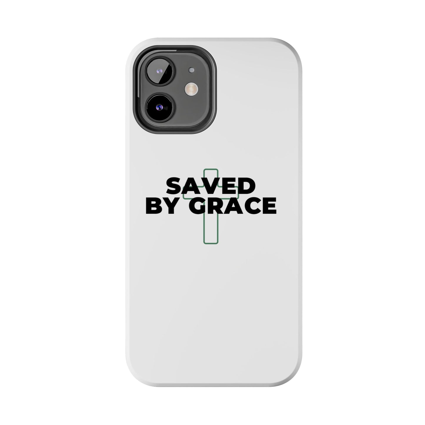 Saved By Grace Tough Phone Case — Christian Cross Protective Phone Cover