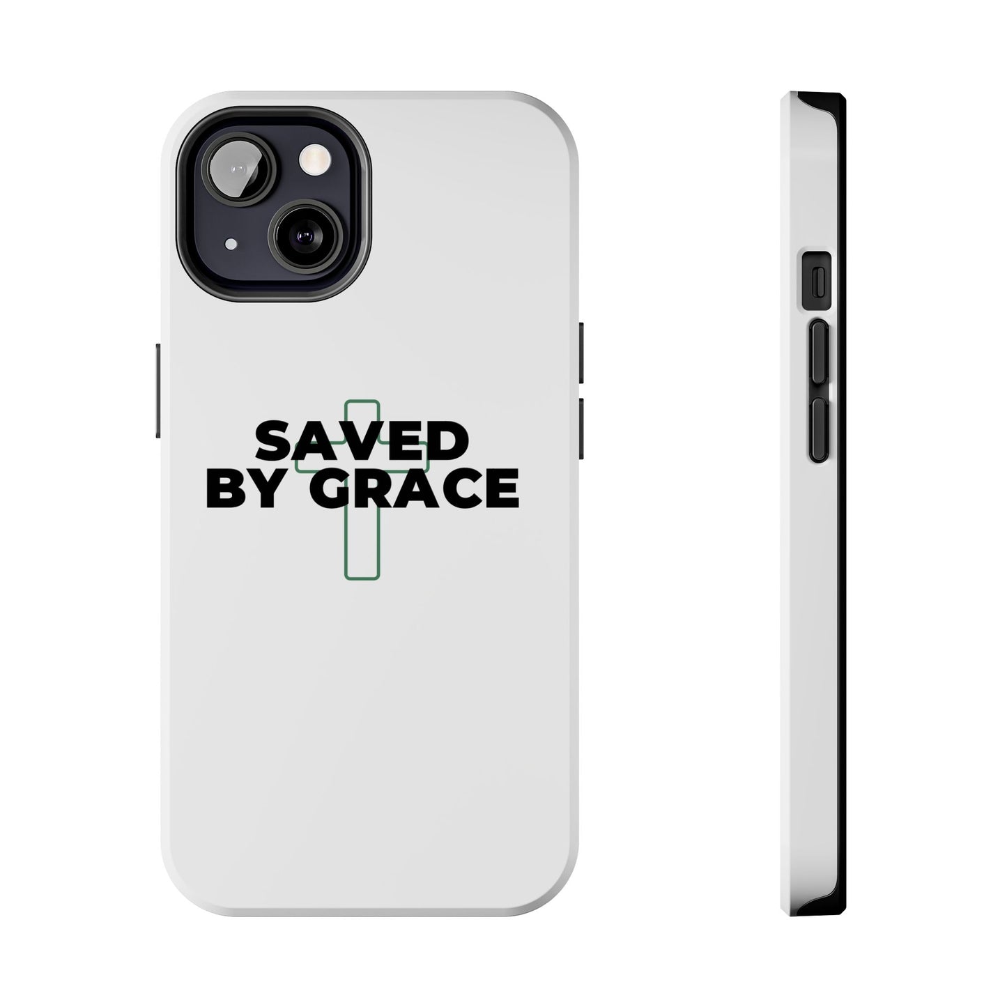 Saved By Grace Tough Phone Case — Christian Cross Protective Phone Cover