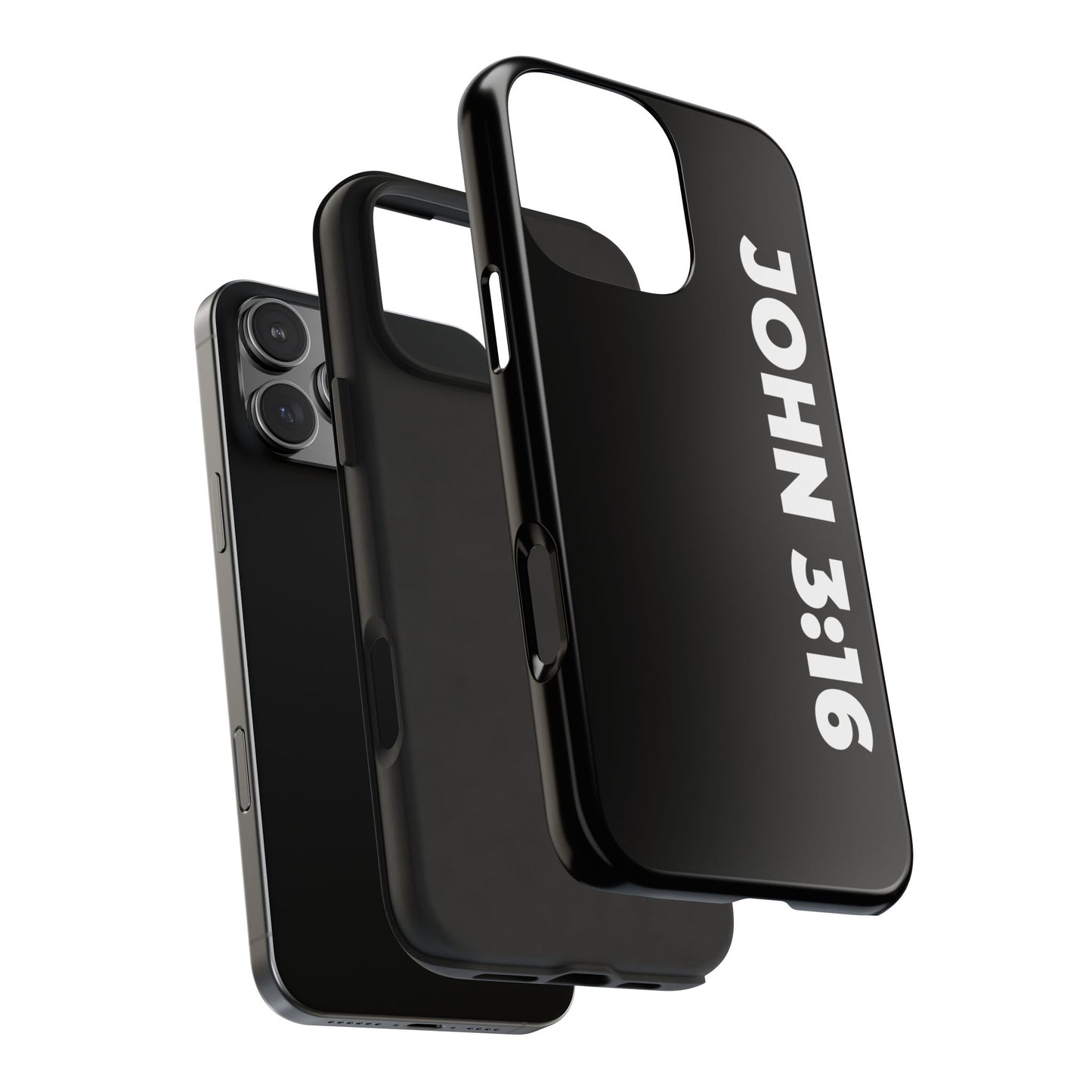 John 3:16 Tough Phone Case — Black Christian Scripture Phone Cover