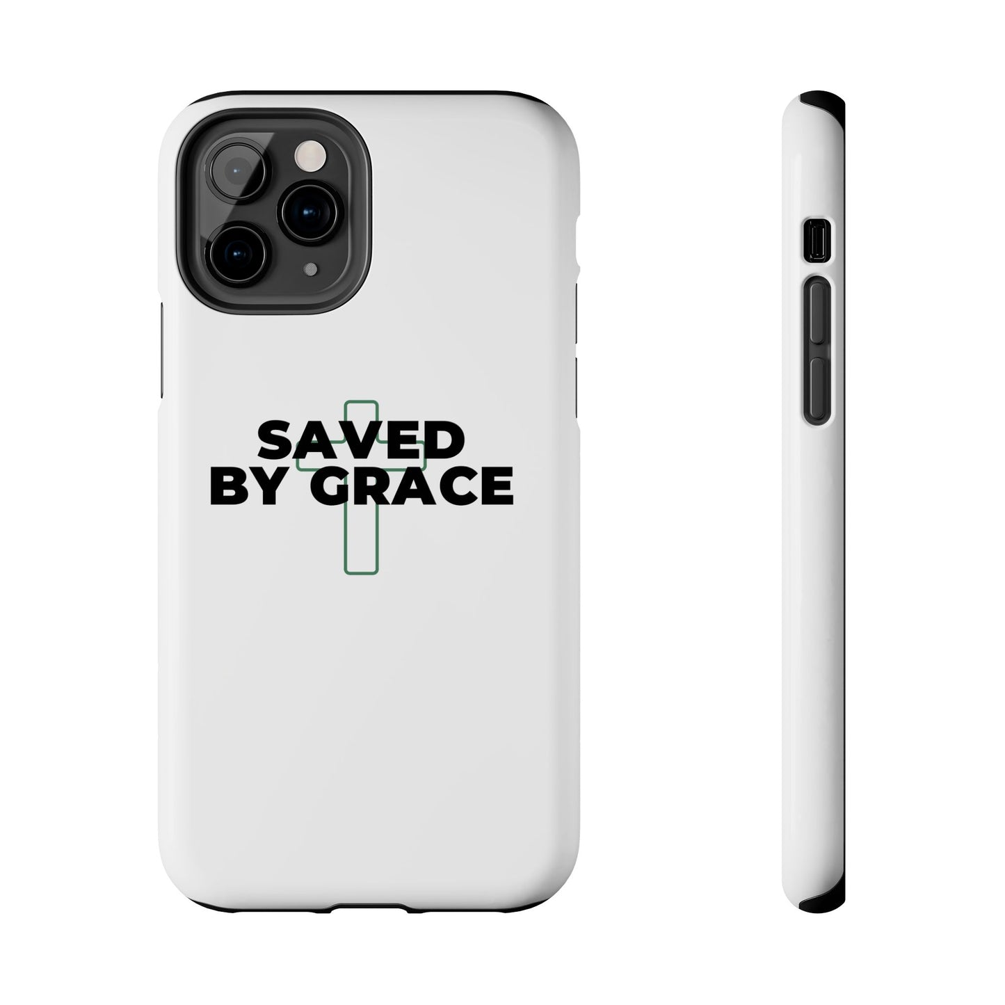 Saved By Grace Tough Phone Case — Christian Cross Protective Phone Cover