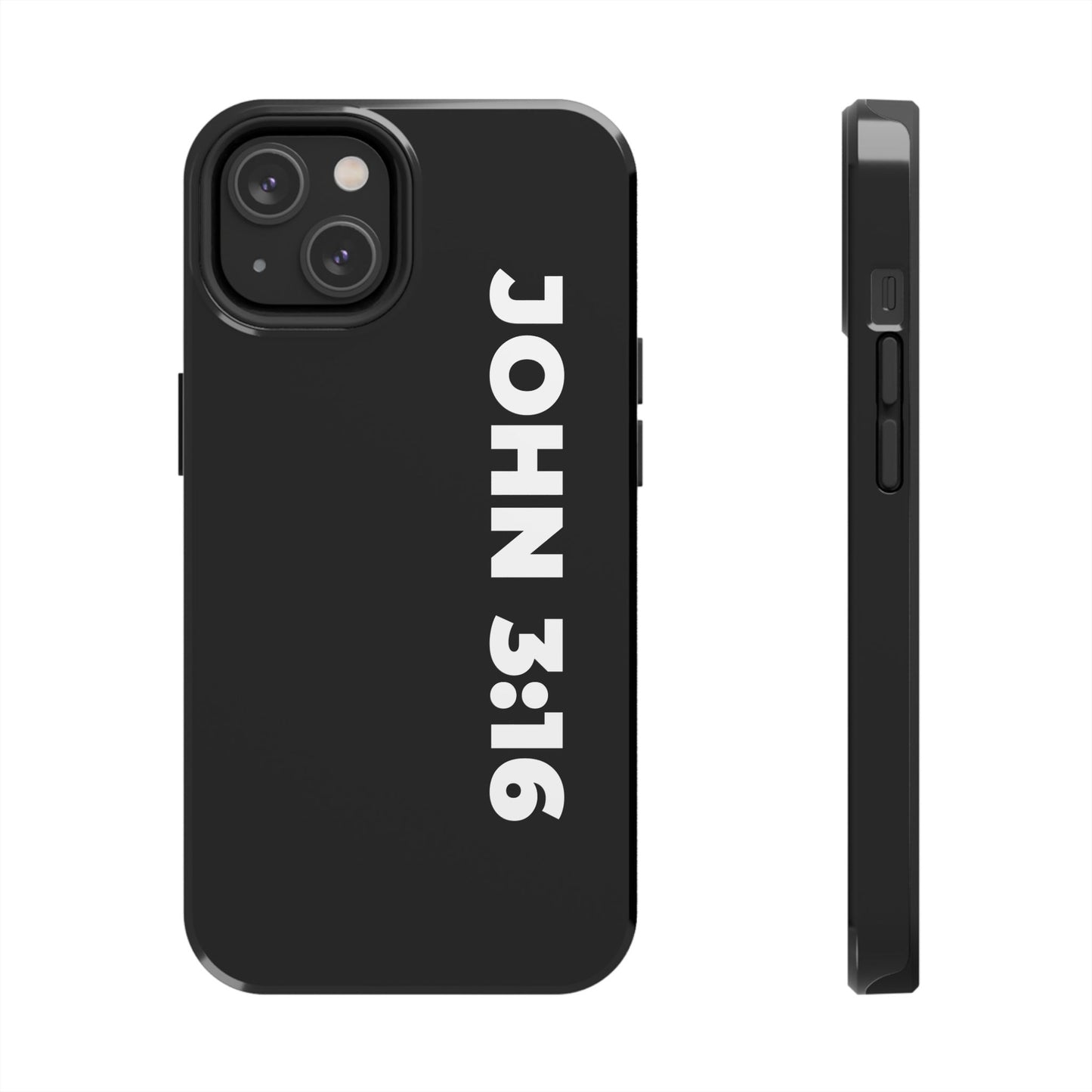 John 3:16 Tough Phone Case — Black Christian Scripture Phone Cover