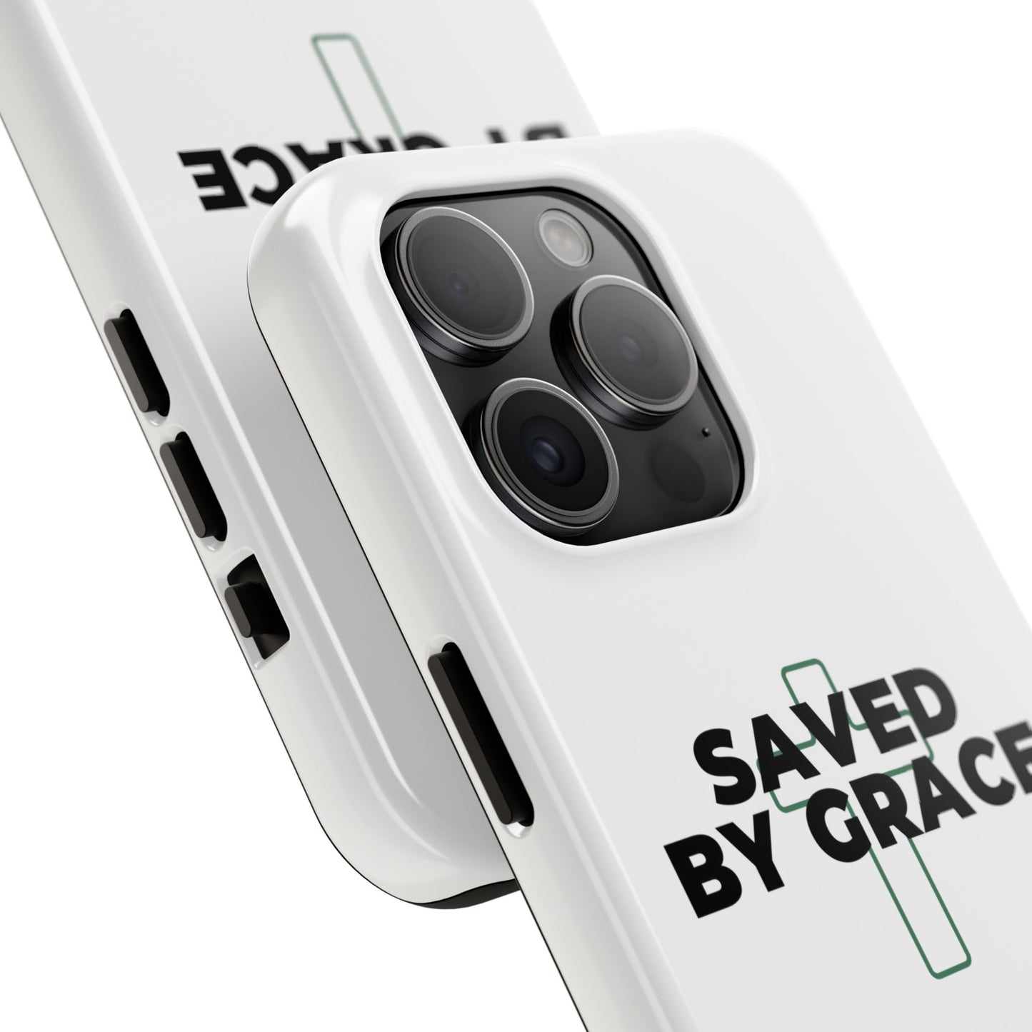 Saved By Grace Tough Phone Case — Christian Cross Protective Phone Cover