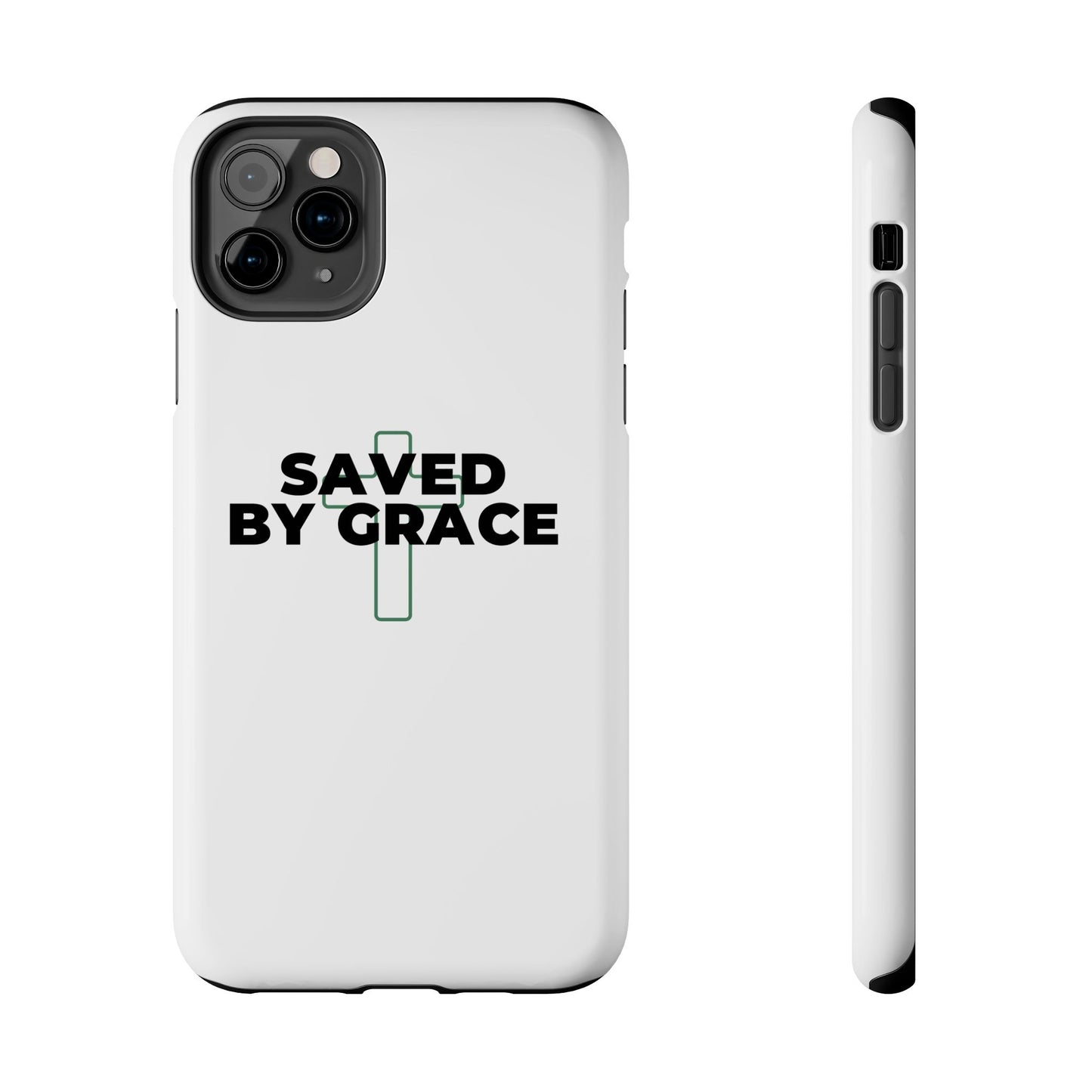 Saved By Grace Tough Phone Case — Christian Cross Protective Phone Cover