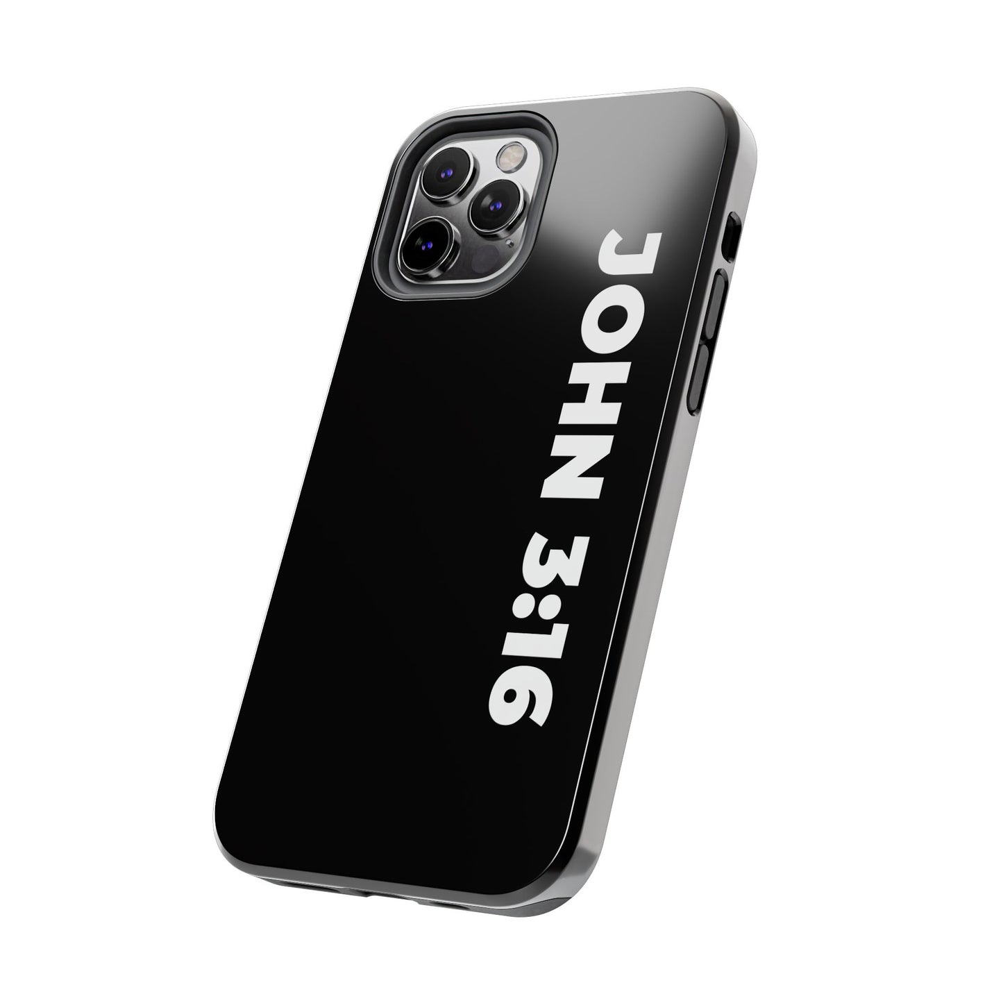 John 3:16 Tough Phone Case — Black Christian Scripture Phone Cover