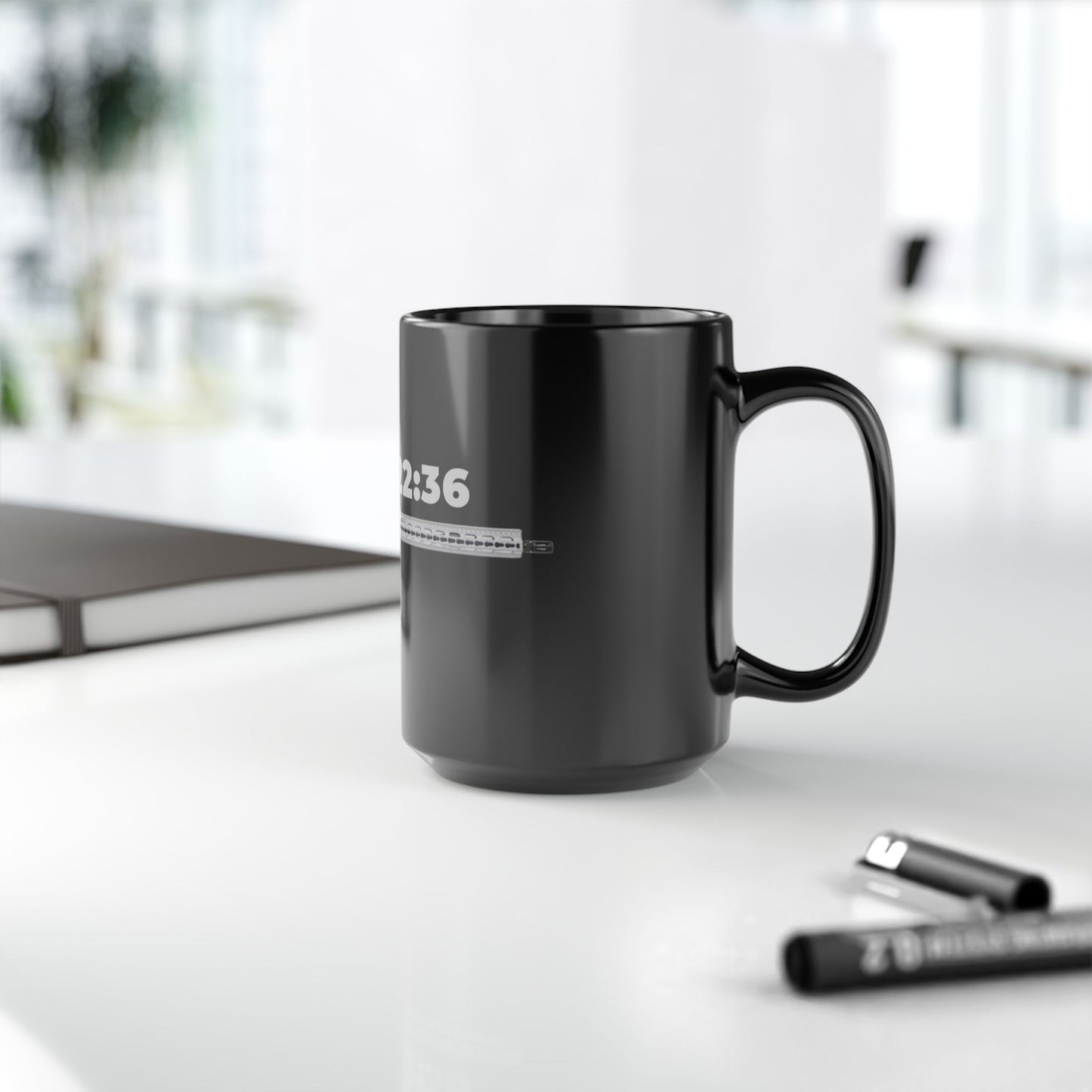 Luke 22:36 Rifle Graphic Mug — Christian Faith & Defense Black Coffee Cup