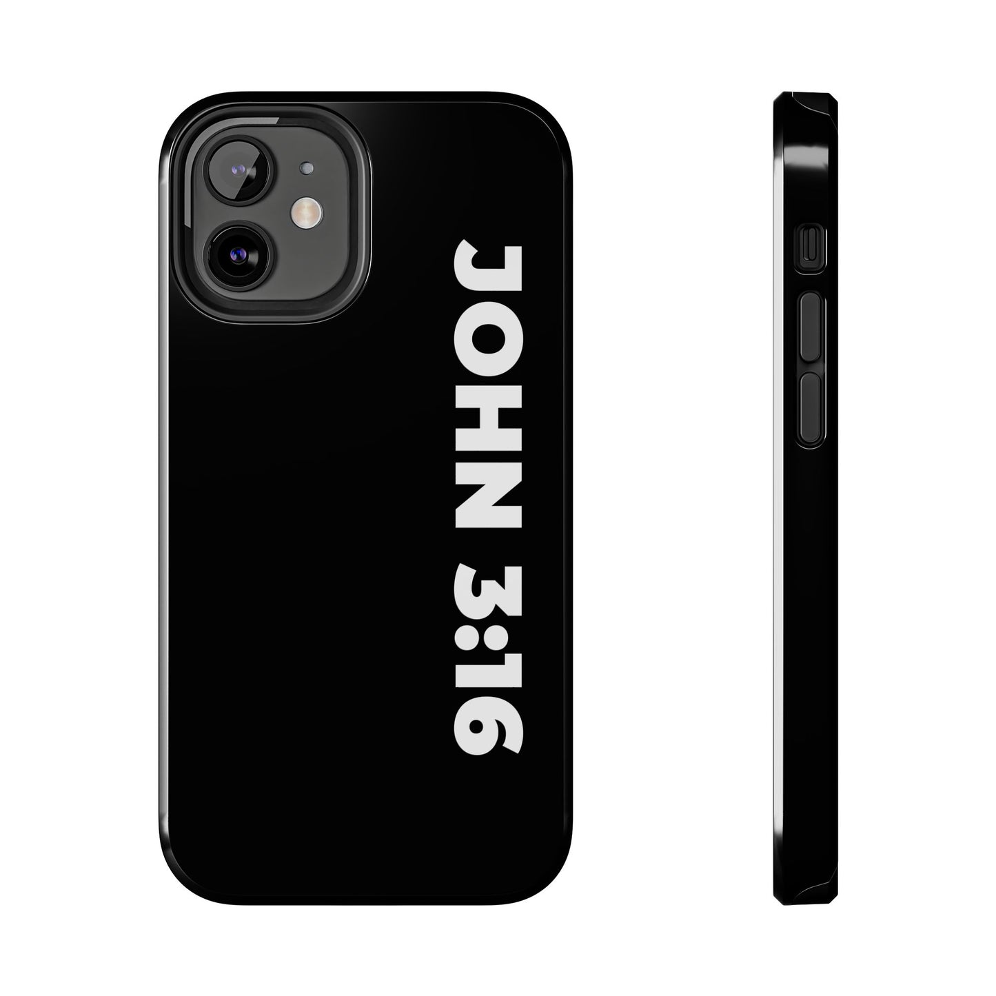 John 3:16 Tough Phone Case — Black Christian Scripture Phone Cover