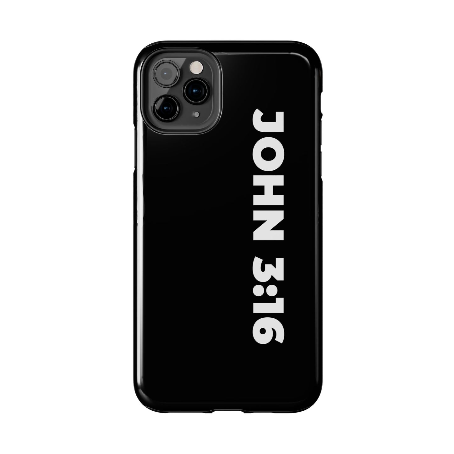 John 3:16 Tough Phone Case — Black Christian Scripture Phone Cover