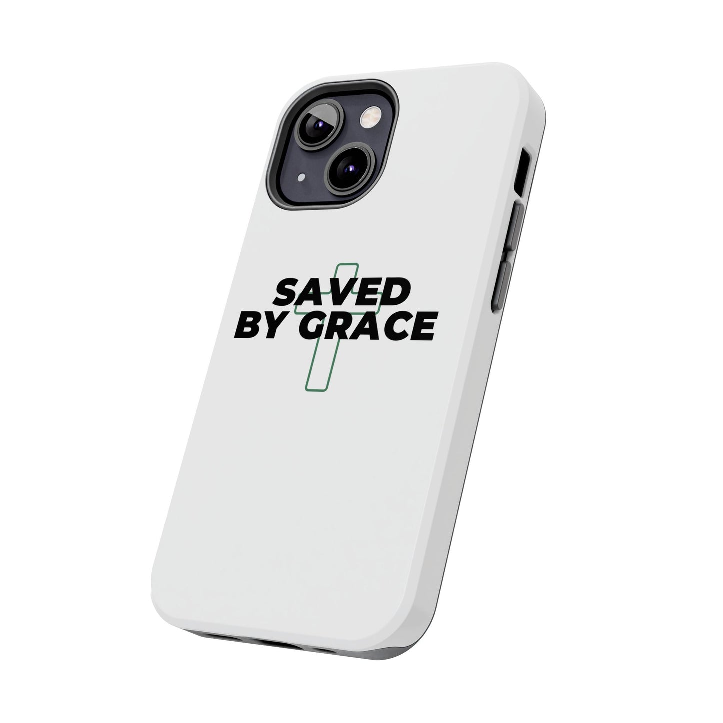 Saved By Grace Tough Phone Case — Christian Cross Protective Phone Cover