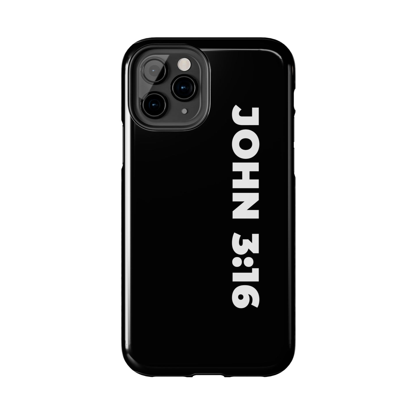 John 3:16 Tough Phone Case — Black Christian Scripture Phone Cover