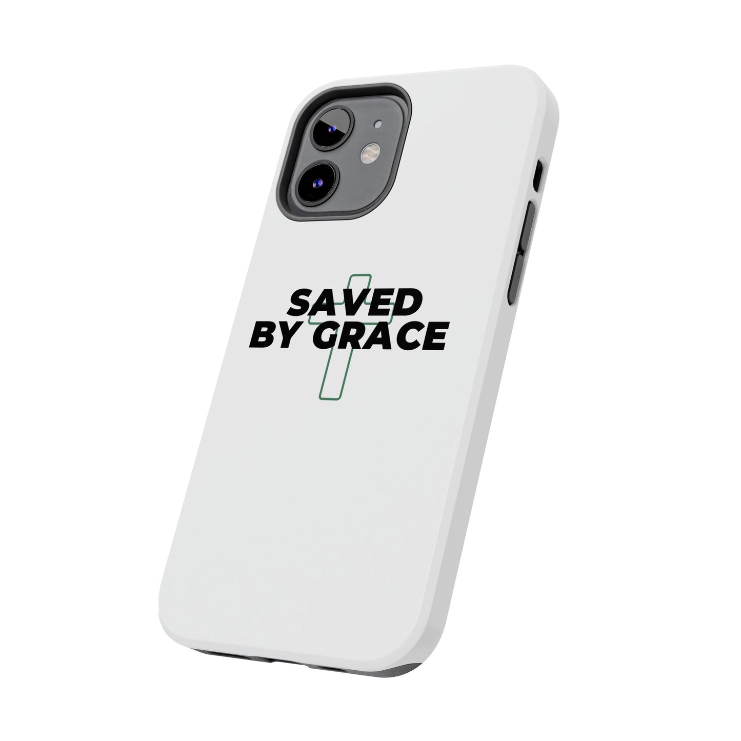 Saved By Grace Tough Phone Case — Christian Cross Protective Phone Cover