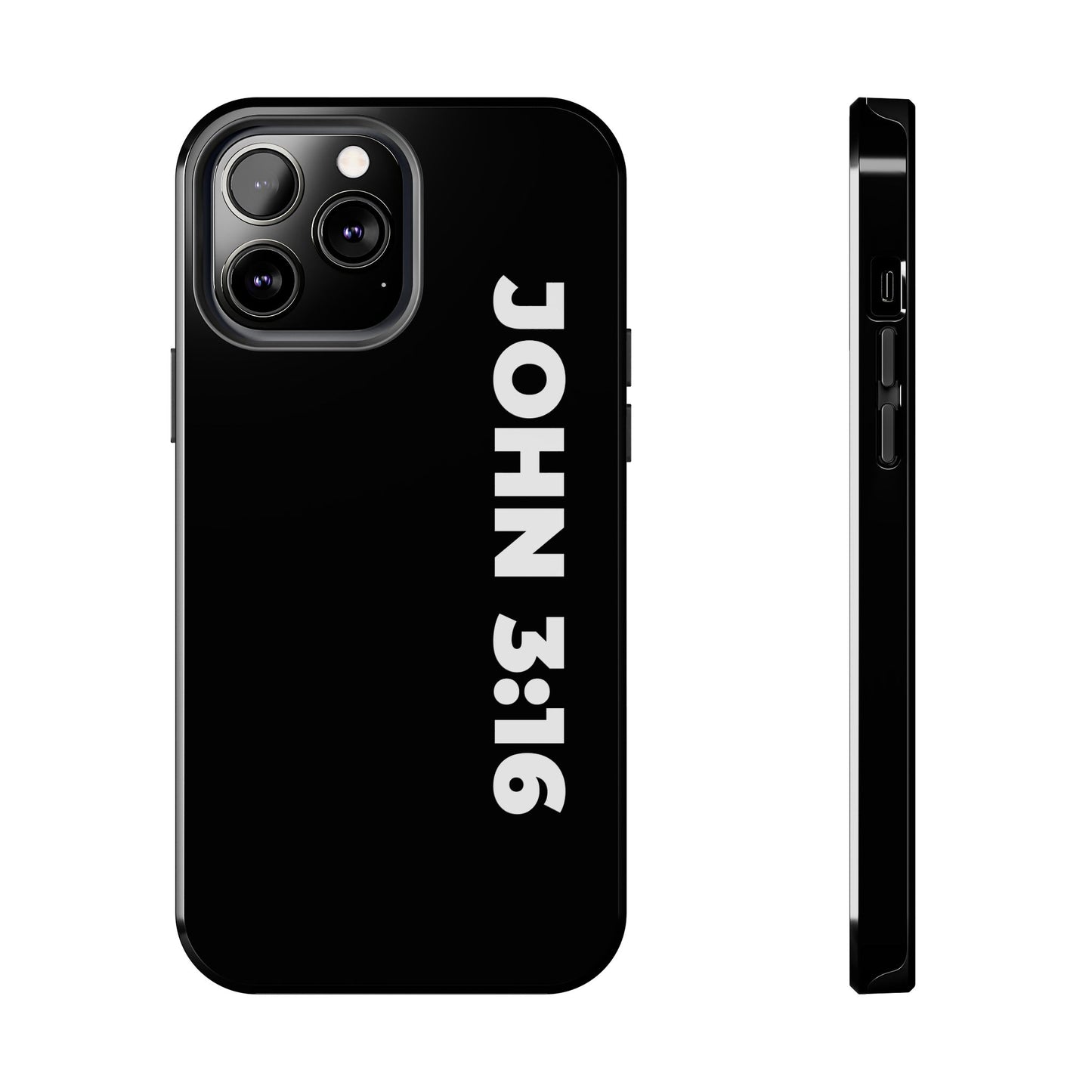 John 3:16 Tough Phone Case — Black Christian Scripture Phone Cover