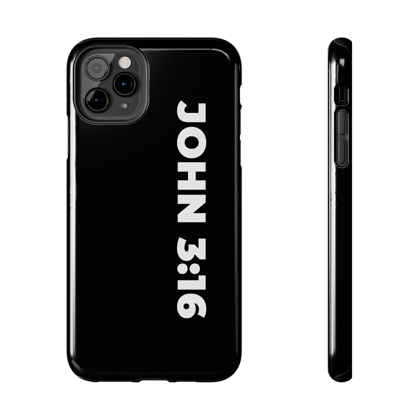 John 3:16 Tough Phone Case — Black Christian Scripture Phone Cover