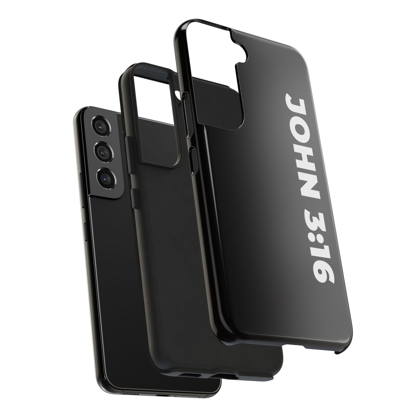 John 3:16 Tough Phone Case — Black Christian Scripture Phone Cover