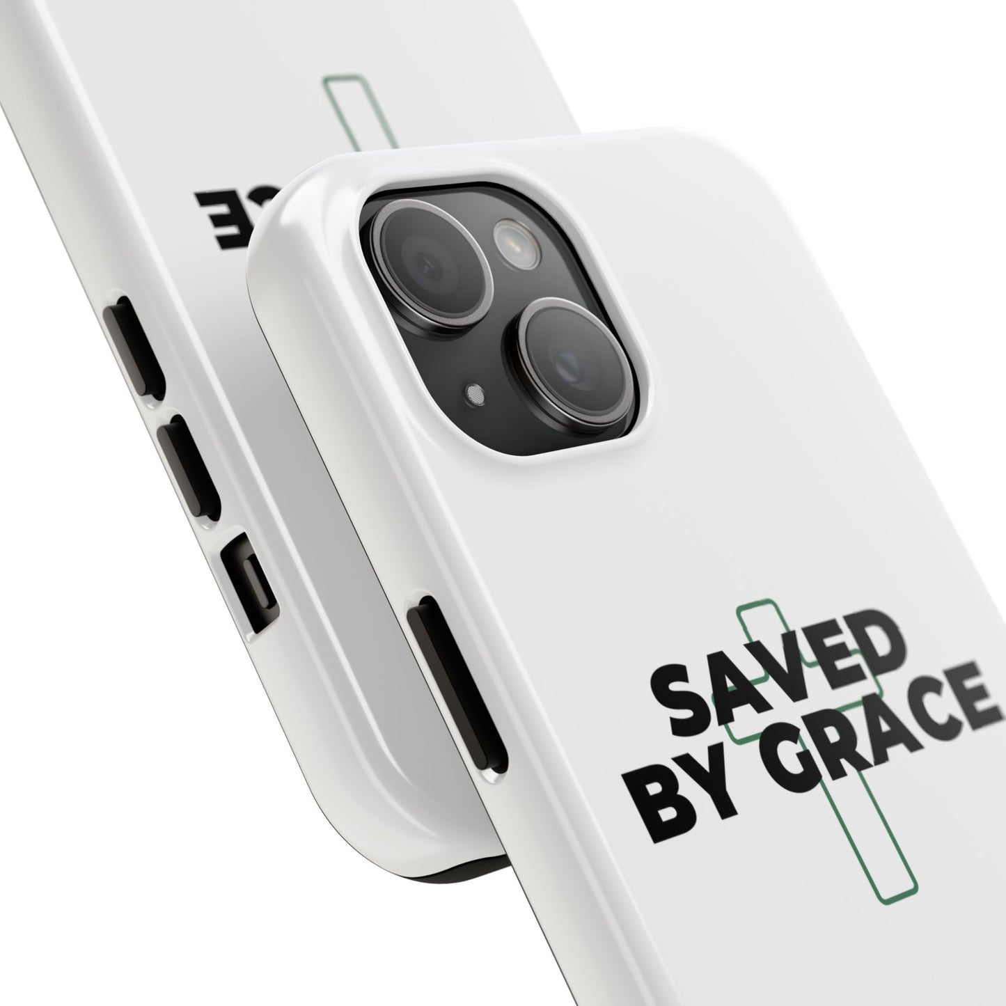 Saved By Grace Tough Phone Case — Christian Cross Protective Phone Cover