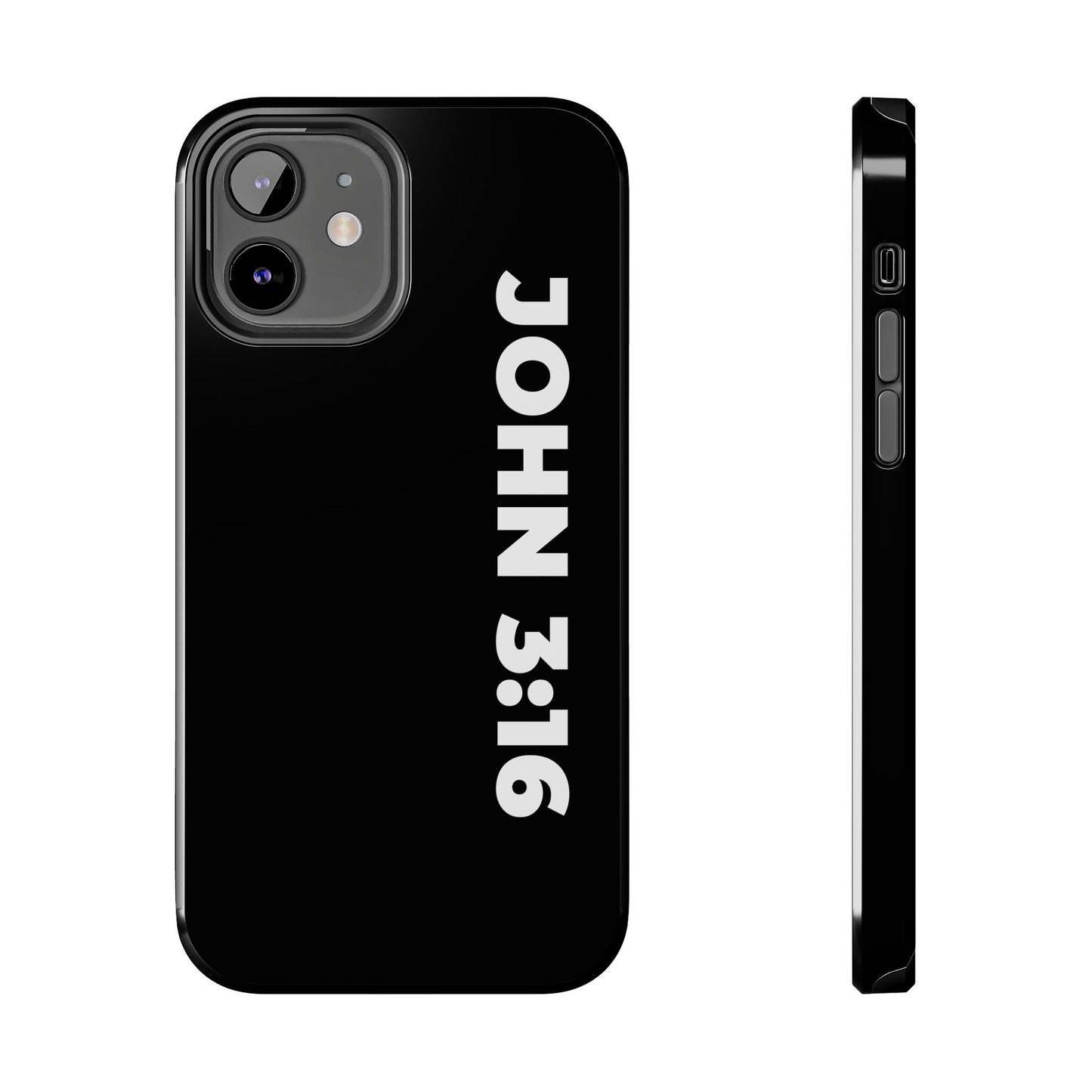 John 3:16 Tough Phone Case — Black Christian Scripture Phone Cover