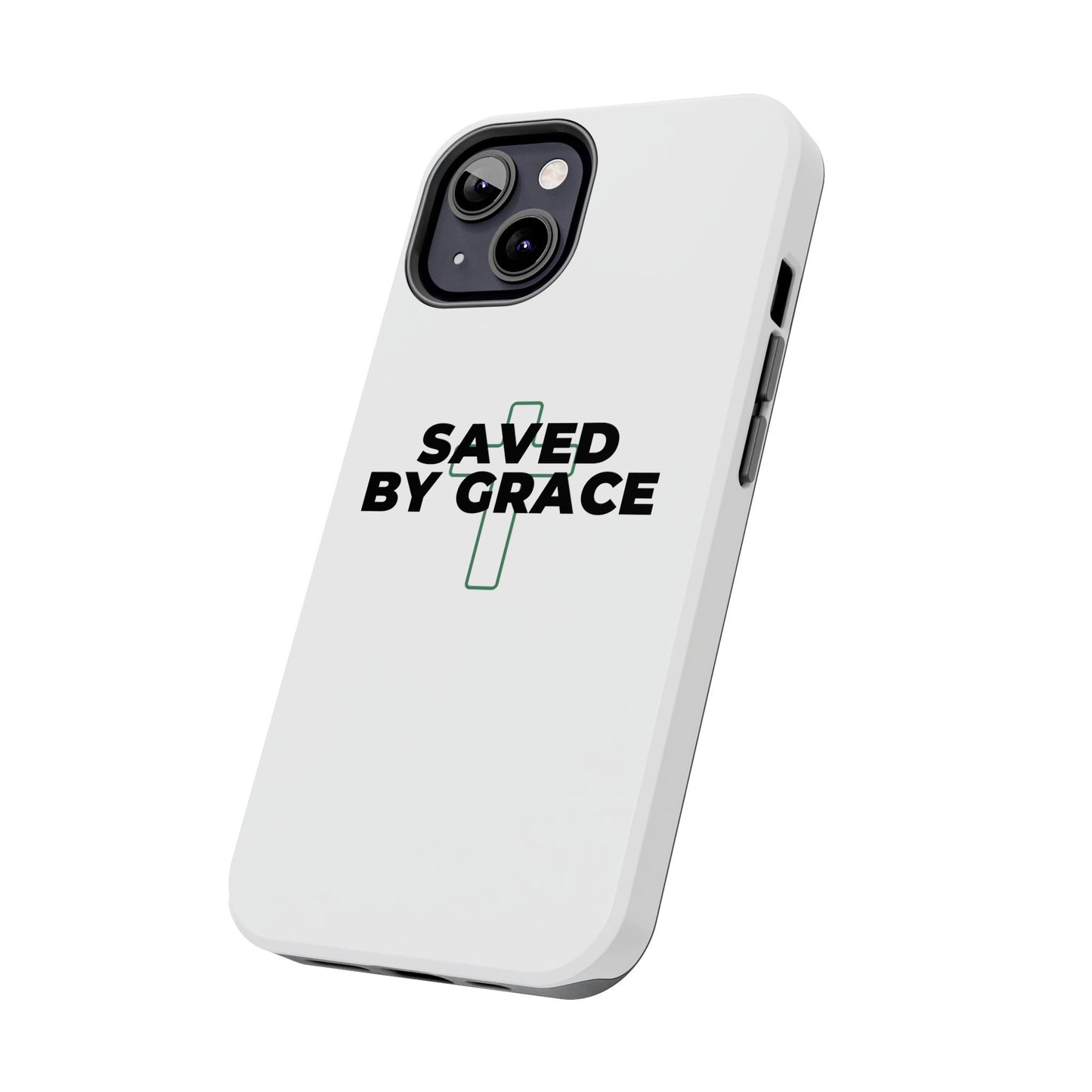 Saved By Grace Tough Phone Case — Christian Cross Protective Phone Cover