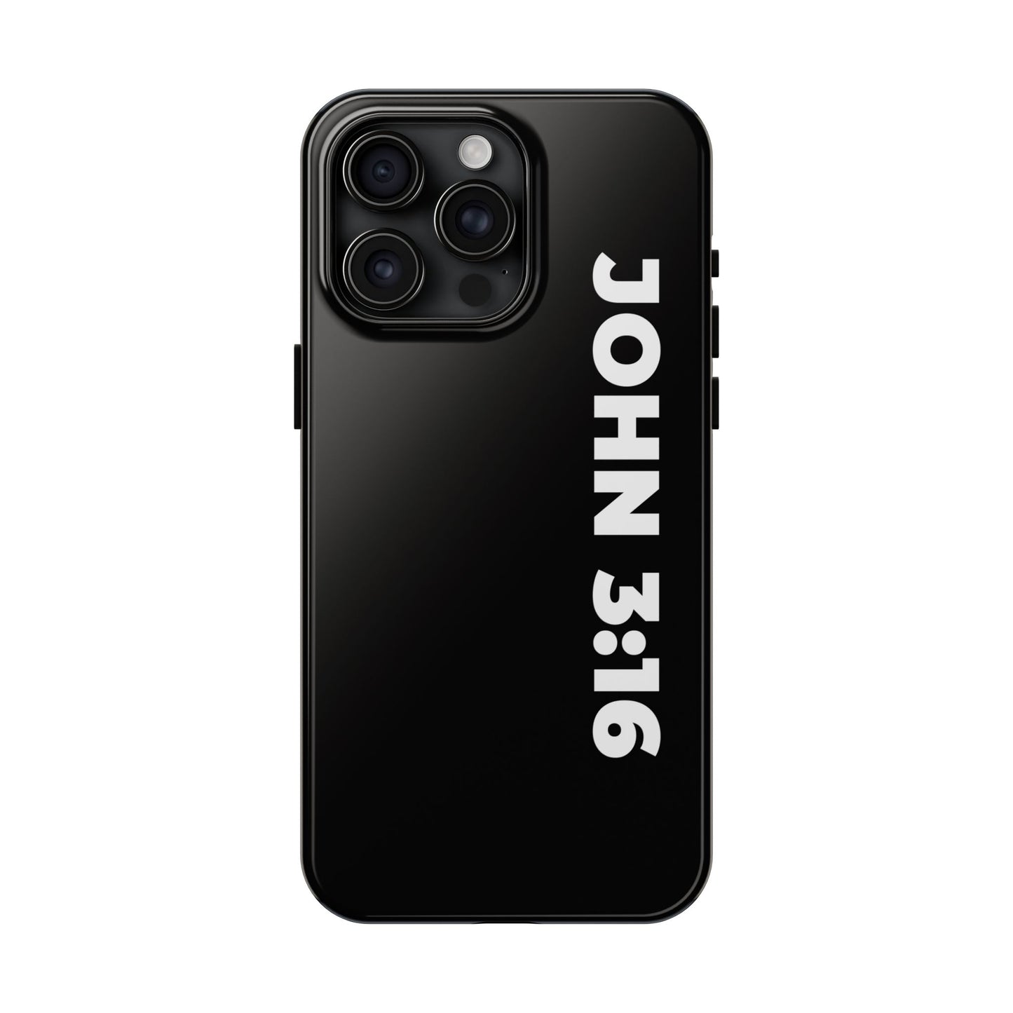 John 3:16 Tough Phone Case — Black Christian Scripture Phone Cover