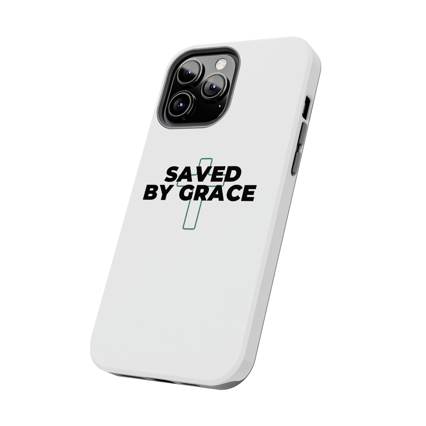 Saved By Grace Tough Phone Case — Christian Cross Protective Phone Cover