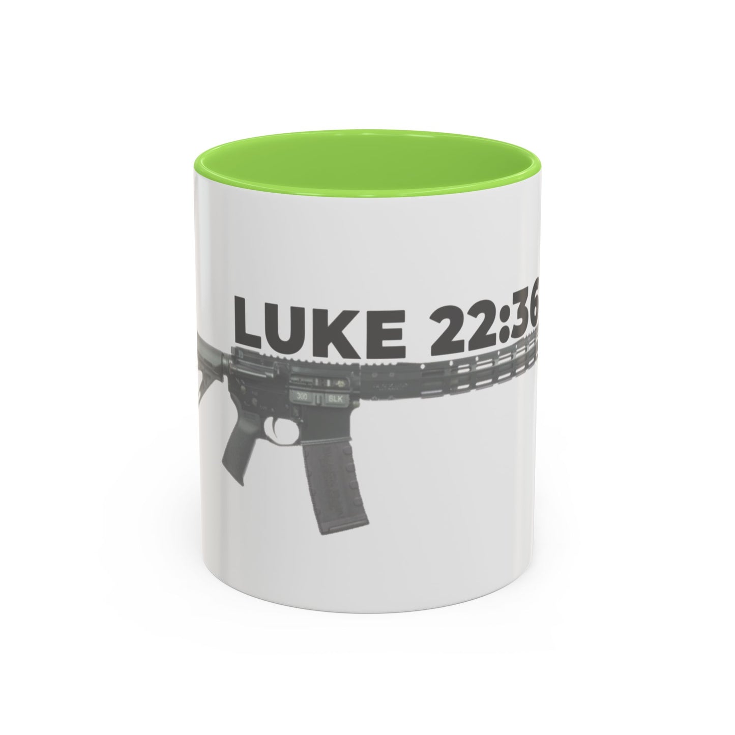 Luke 22:36 Rifle Mug – Christian Scripture Coffee Cup (11oz/15oz)