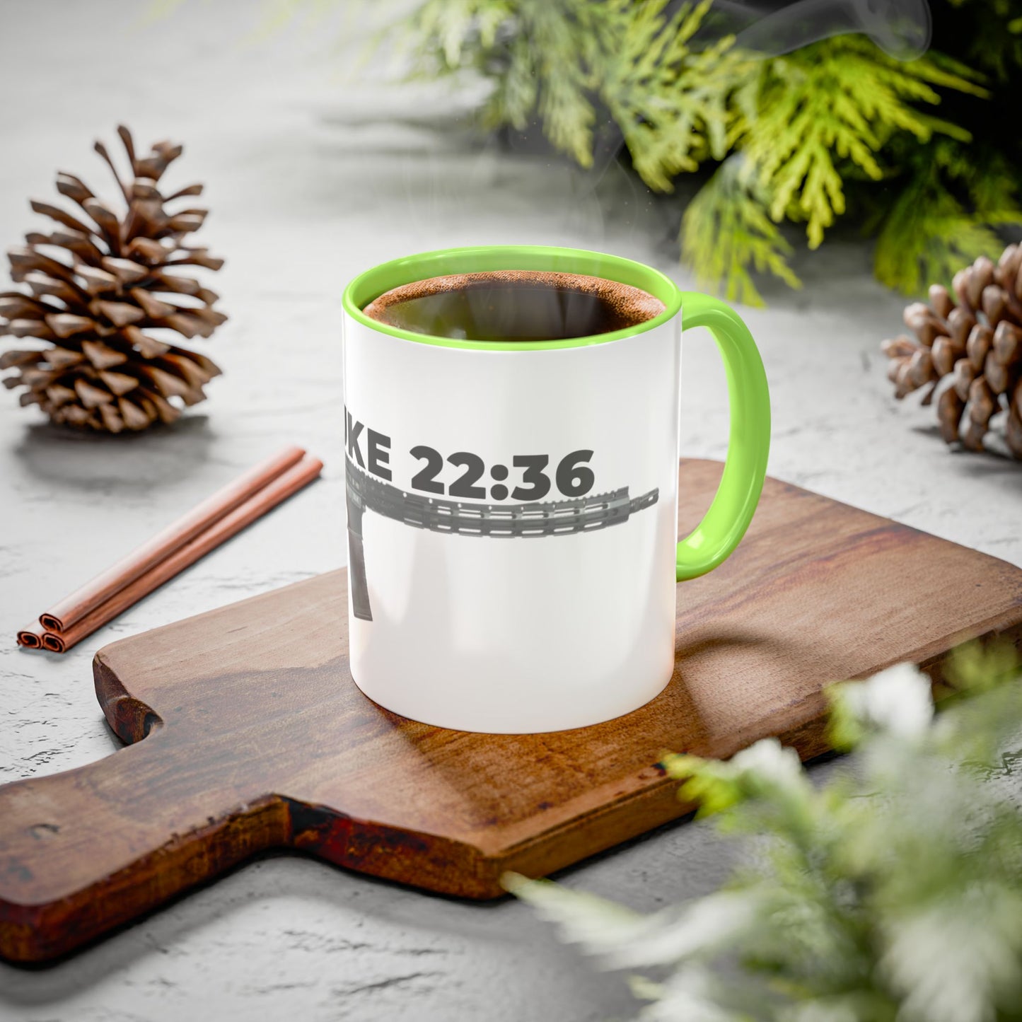 Luke 22:36 Rifle Mug – Christian Scripture Coffee Cup (11oz/15oz)