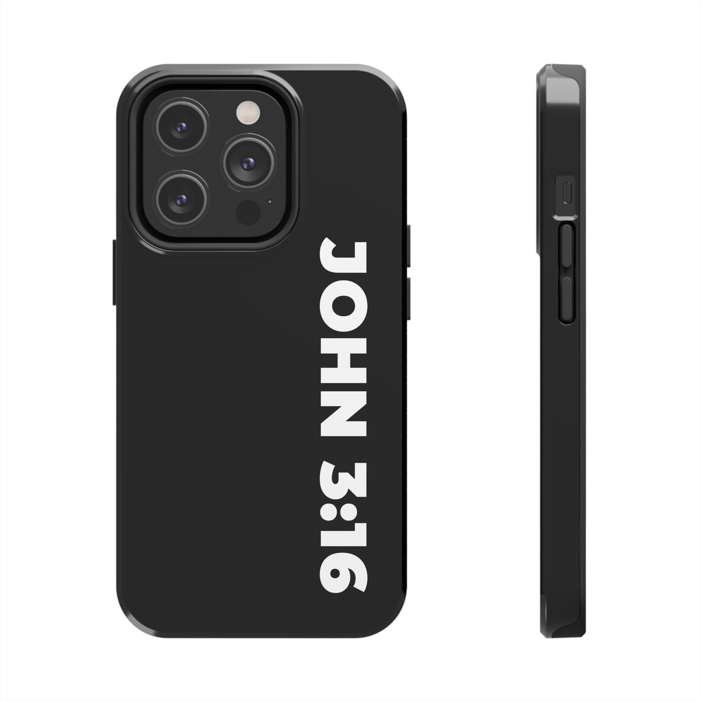 John 3:16 Tough Phone Case — Black Christian Scripture Phone Cover