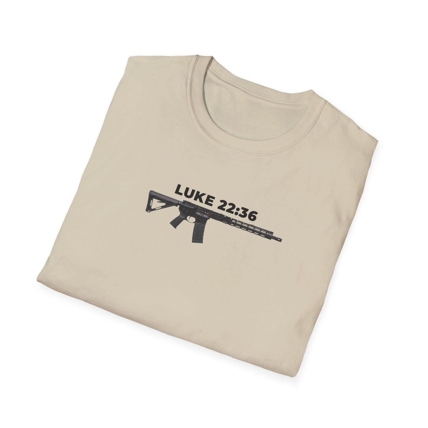 Sell your cloak and buy a sword — "Luke 22:36" Rifle Graphic Christian Faith Tee