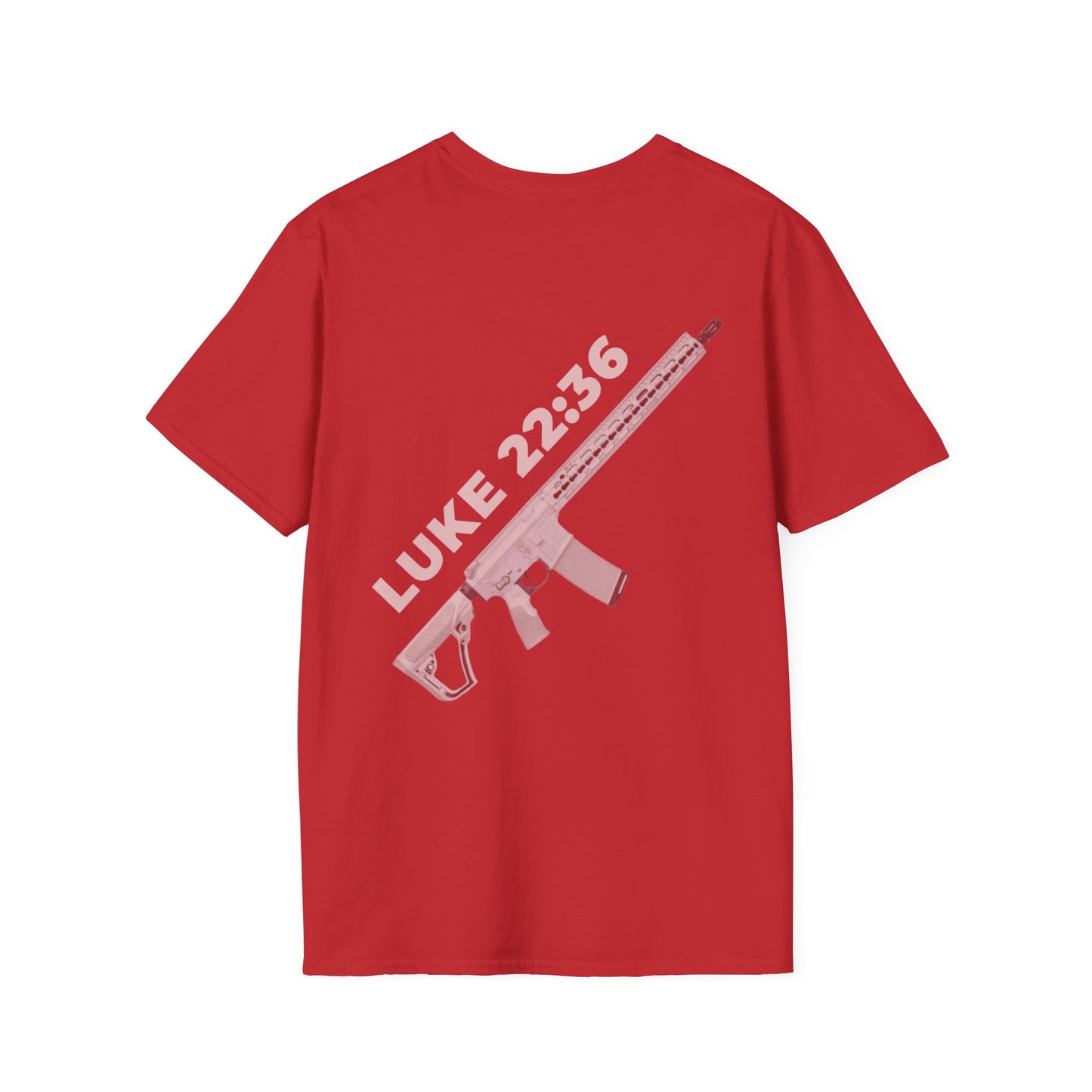 Sell your cloak and buy a sword — "Luke 22:36" Rifle Graphic Christian Faith Tee