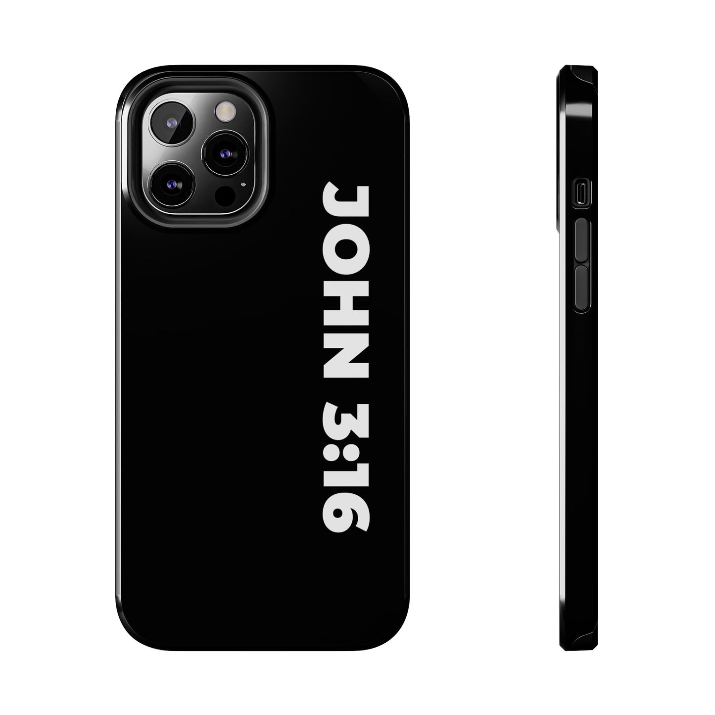 John 3:16 Tough Phone Case — Black Christian Scripture Phone Cover