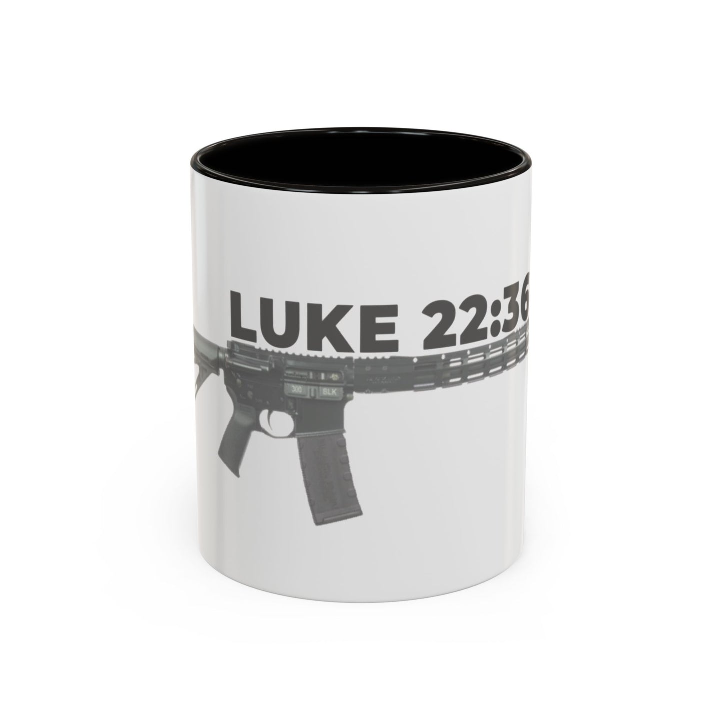 Luke 22:36 Rifle Mug – Christian Scripture Coffee Cup (11oz/15oz)