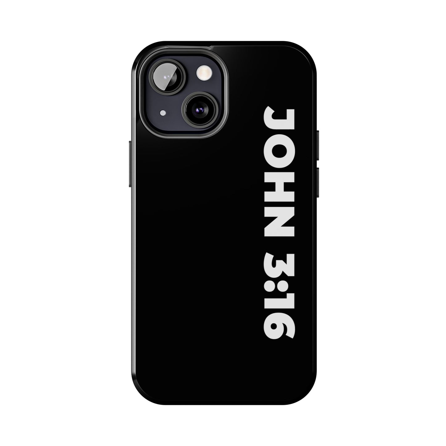 John 3:16 Tough Phone Case — Black Christian Scripture Phone Cover