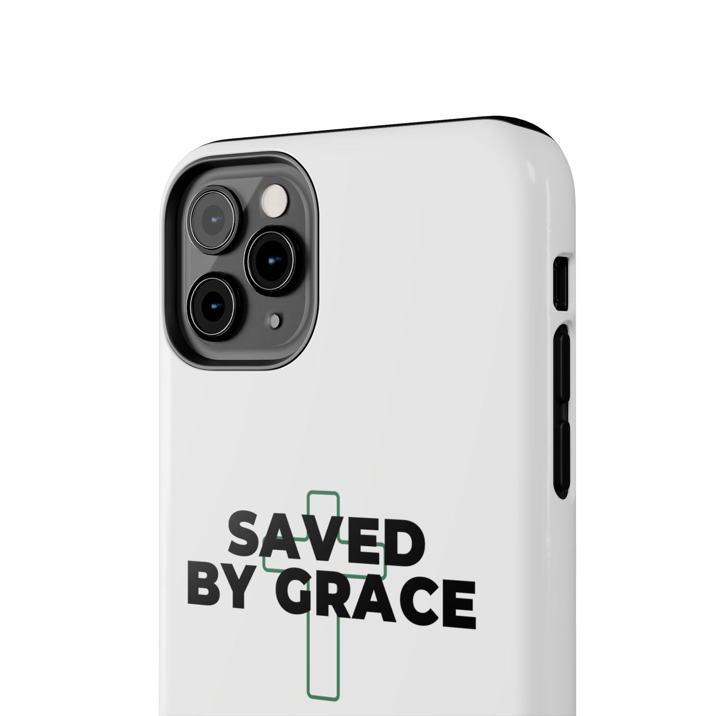 Saved By Grace Tough Phone Case — Christian Cross Protective Phone Cover