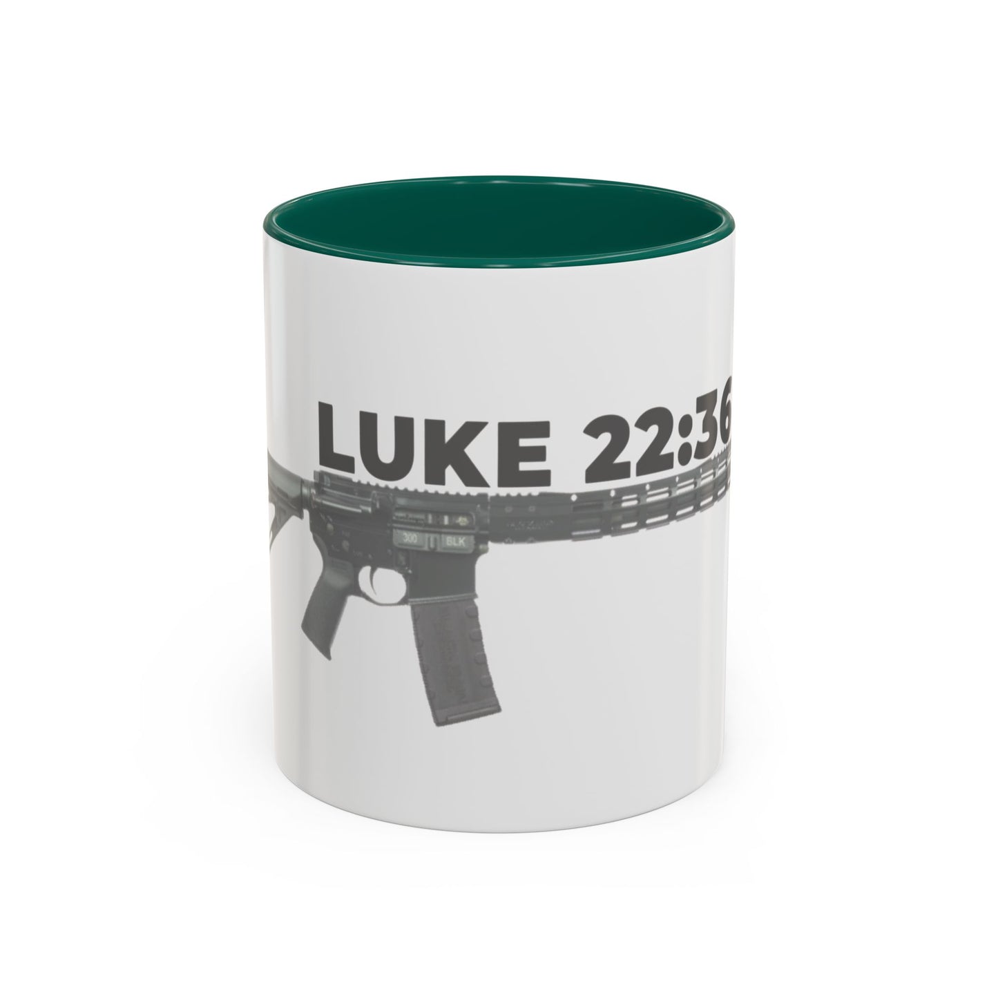 Luke 22:36 Rifle Mug – Christian Scripture Coffee Cup (11oz/15oz)