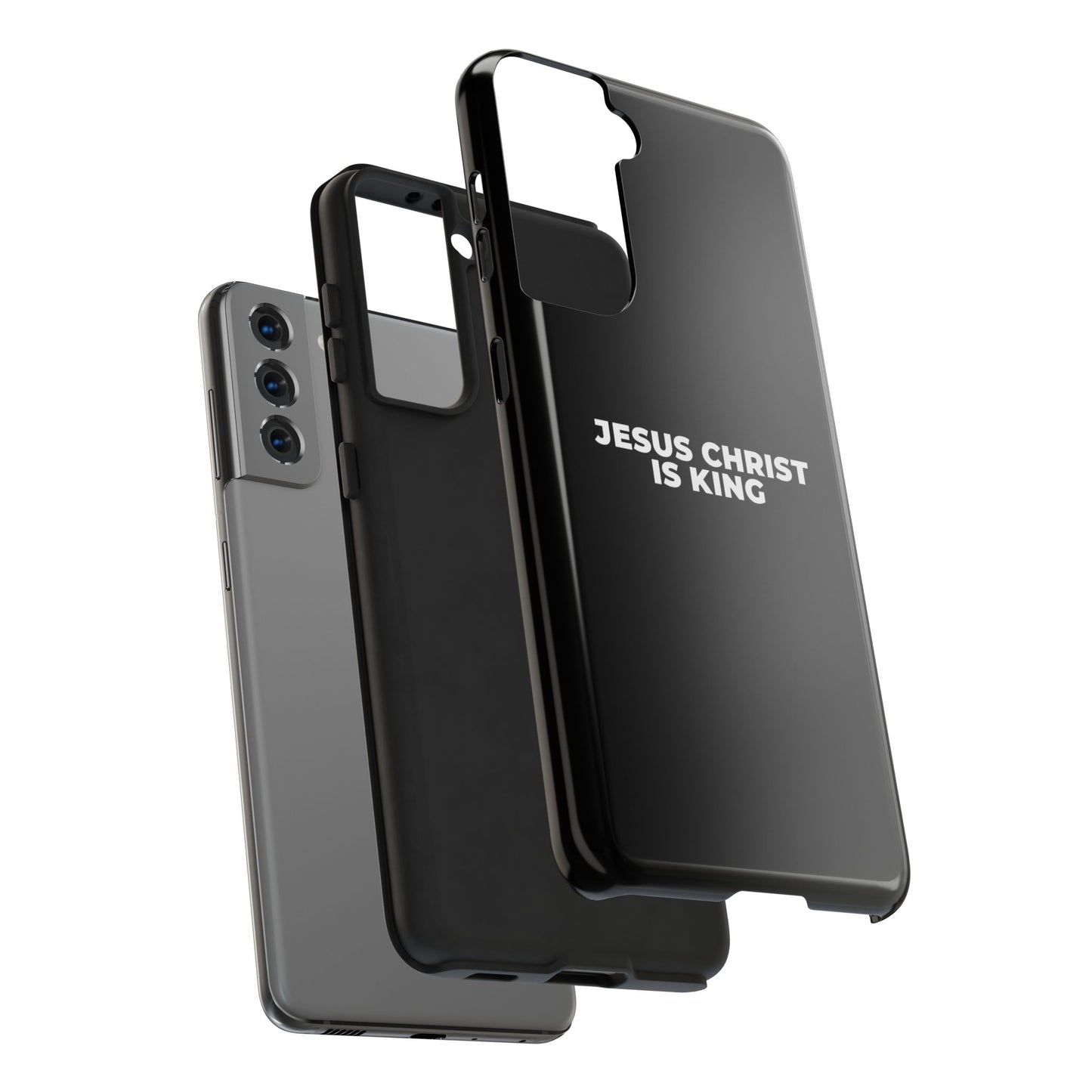 Jesus Christ Is King Tough Phone Case — Black Faith Protective Case