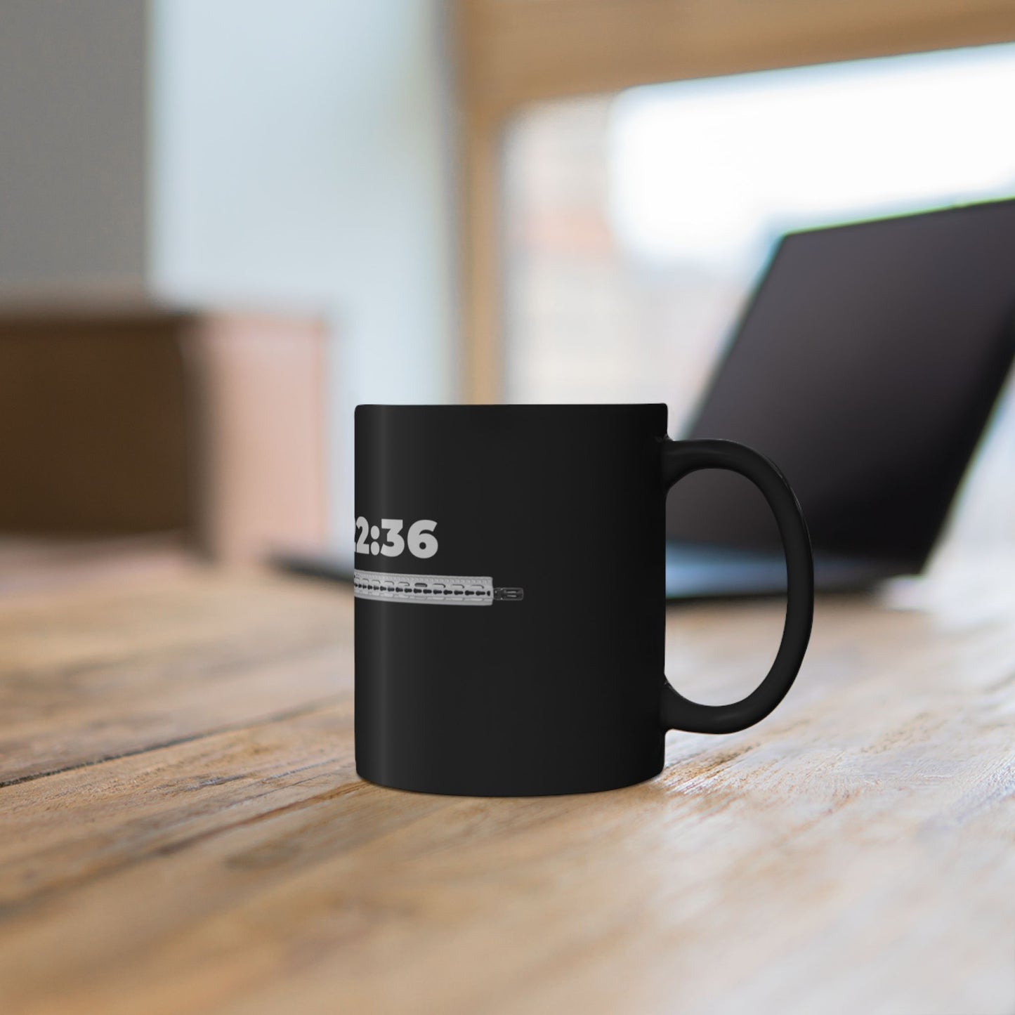 Luke 22:36 Rifle Graphic Mug — Christian Faith & Defense Black Coffee Cup