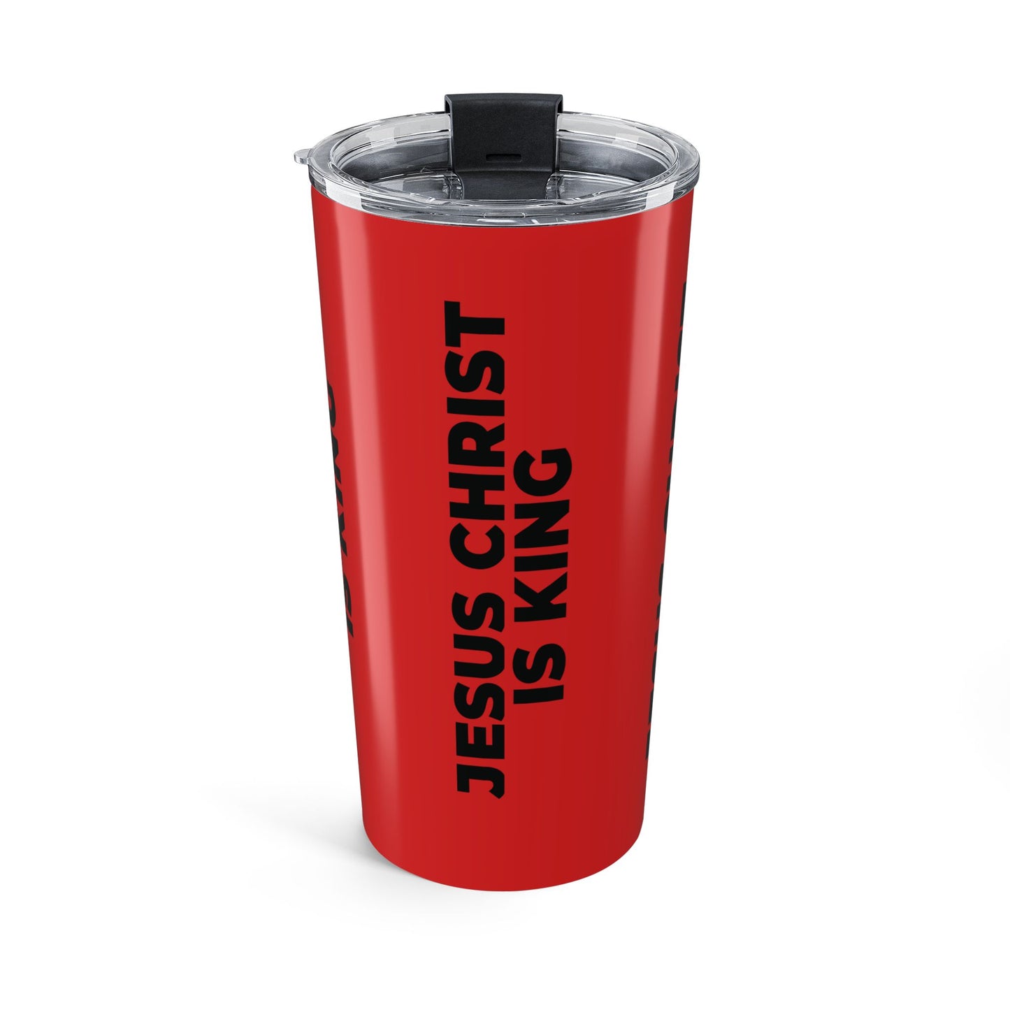 Tumbler — "Jesus Christ Is King" Red 20oz Insulated Travel Cup